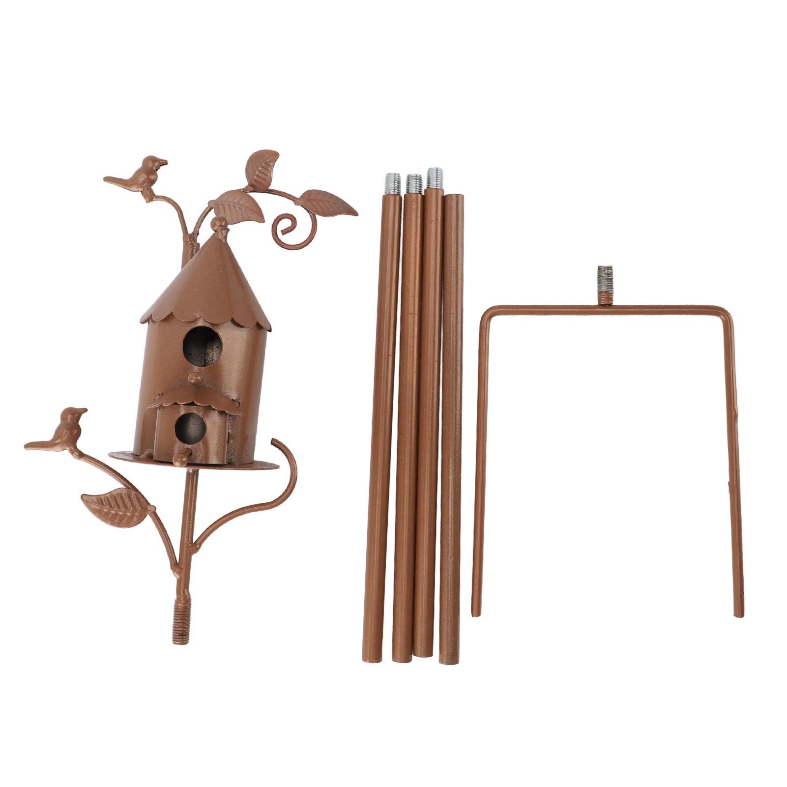 Metal Birdhouse Exquisite Unique Bird Houses with Stake for Outdoor Garden view 3