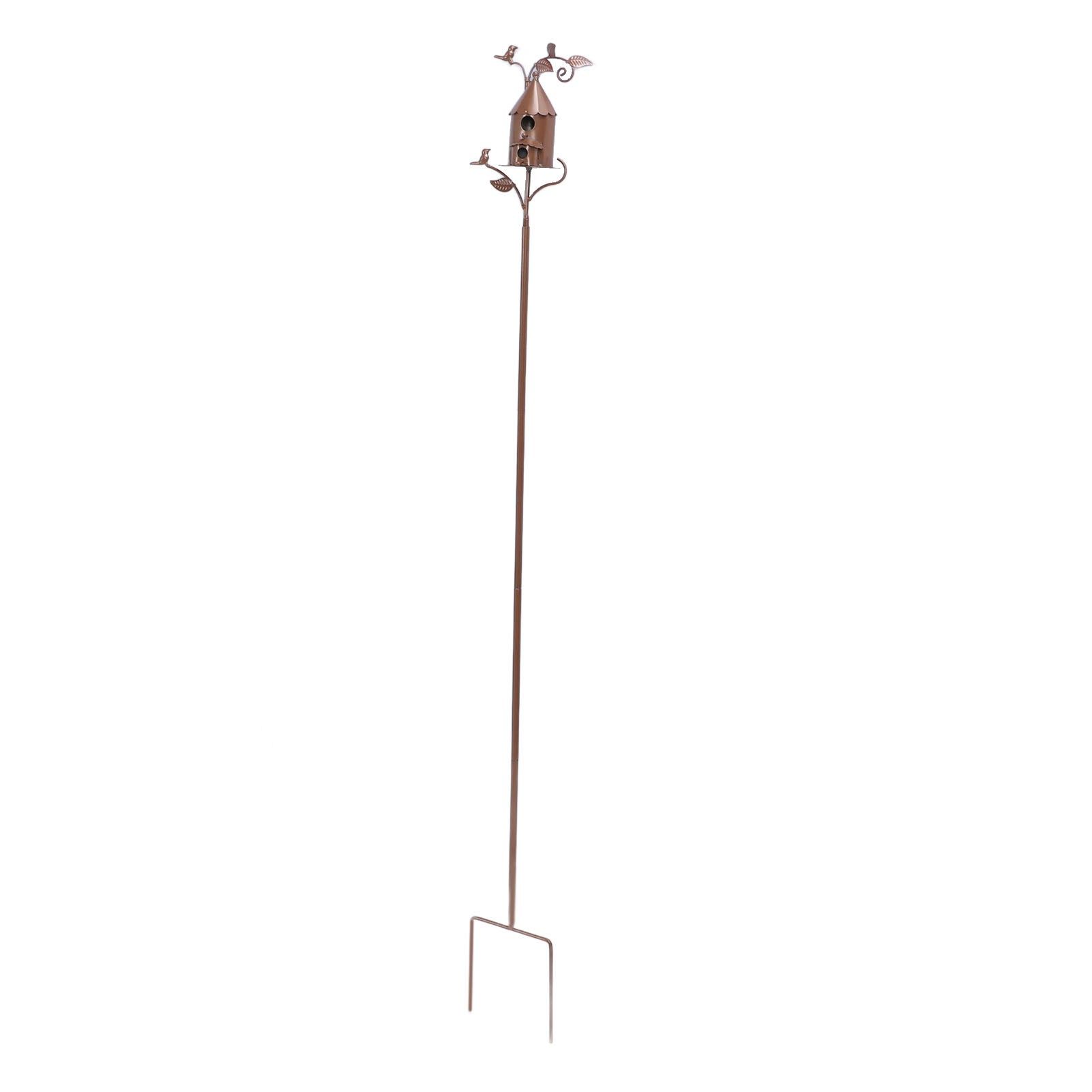 Metal Birdhouse Exquisite Unique Bird Houses with Stake for Outdoor Garden view 4