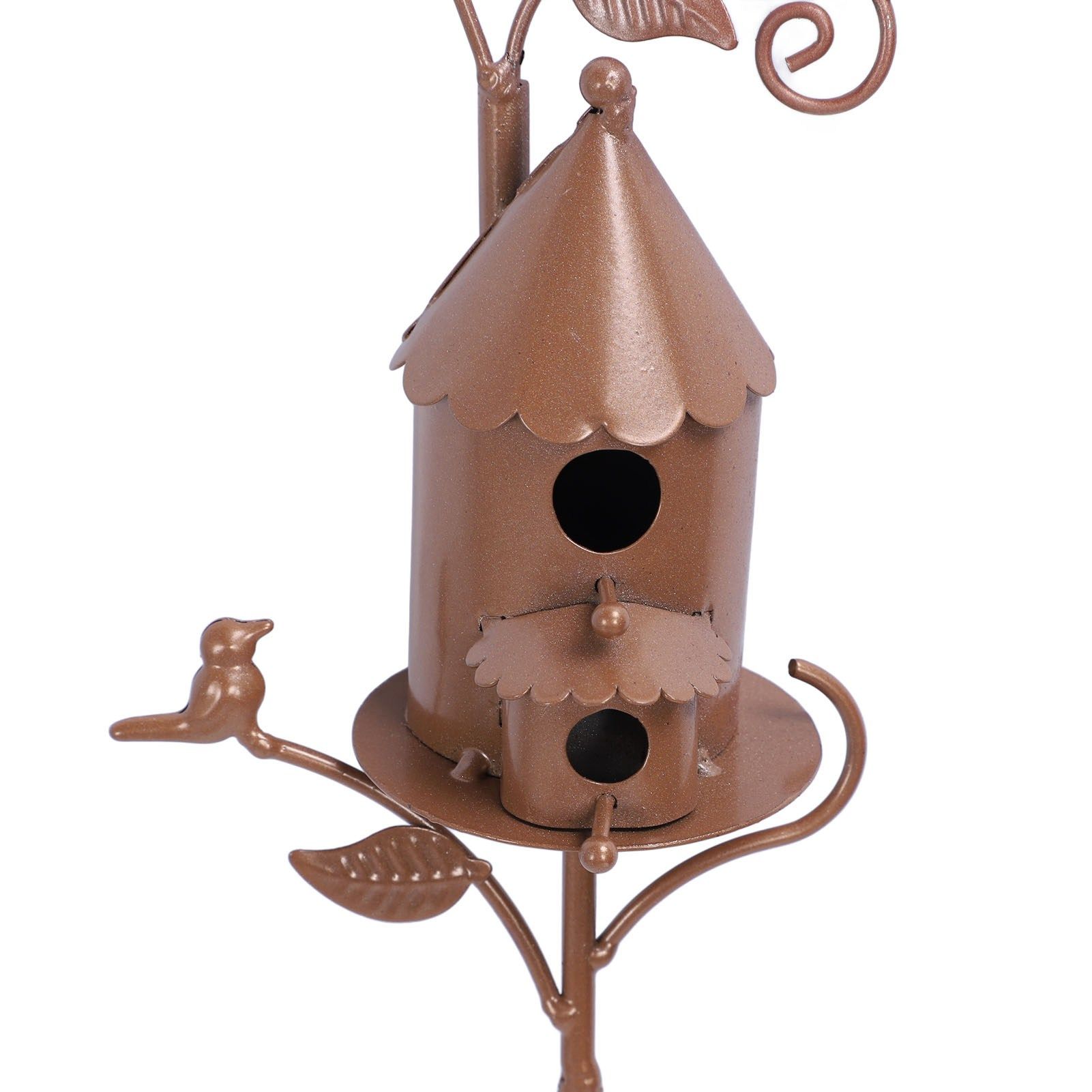 Metal Birdhouse Exquisite Unique Bird Houses with Stake for Outdoor Garden view 5
