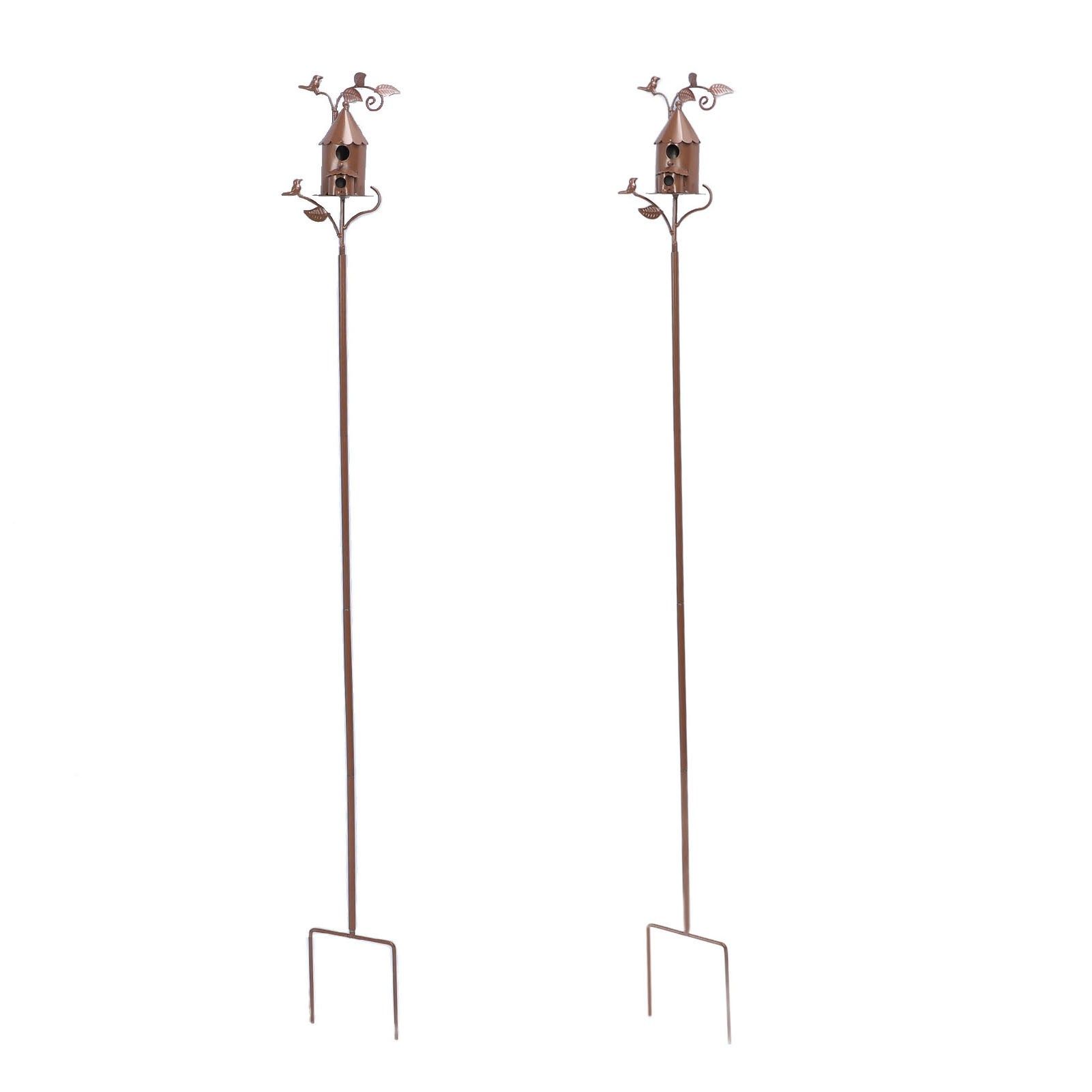 Metal Birdhouse Exquisite Unique Bird Houses with Stake for Outdoor Garden view 10