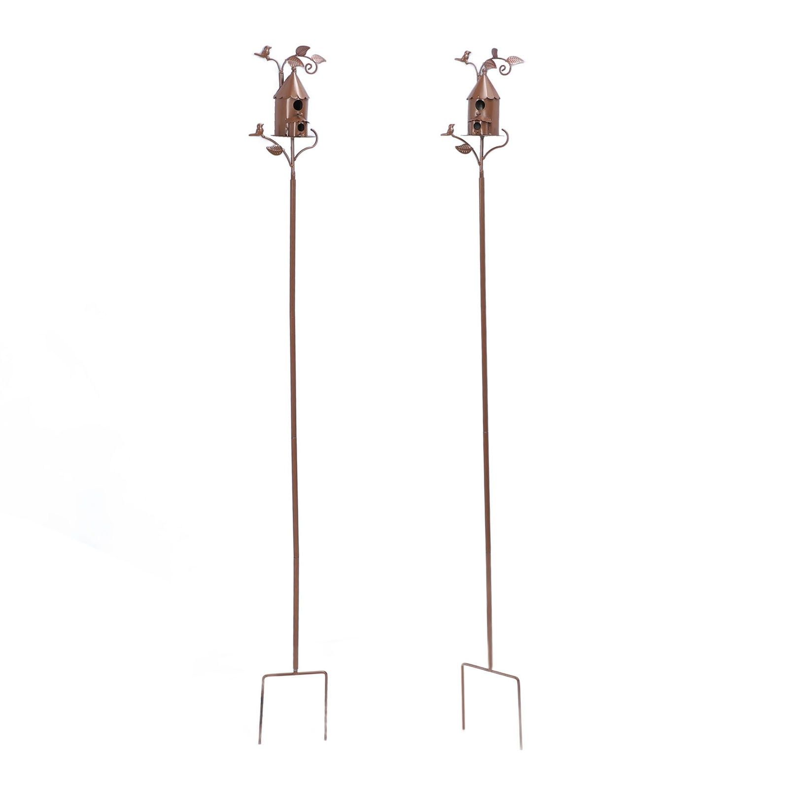 Metal Birdhouse Exquisite Unique Bird Houses with Stake for Outdoor Garden view 11