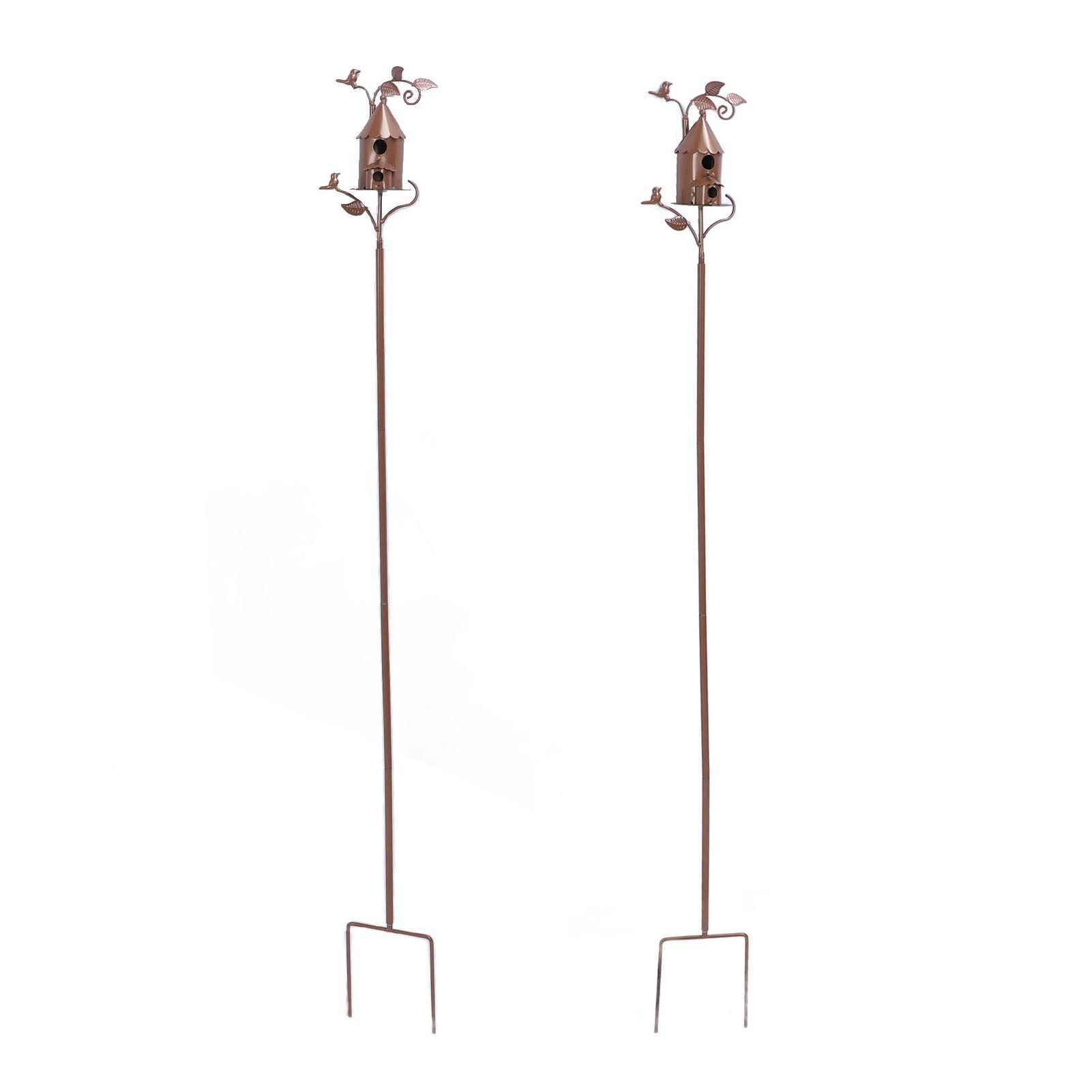 Metal Birdhouse Exquisite Unique Bird Houses with Stake for Outdoor Garden view 12
