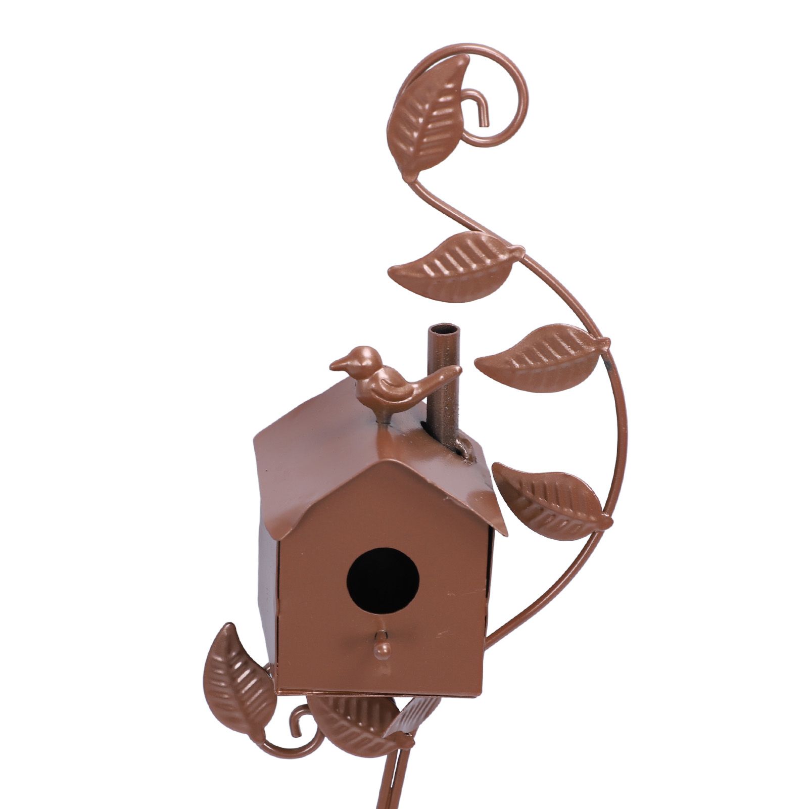 Metal Bird House with Poles Outdoor Metal Bird House Stake Birdhouses Garden view 2