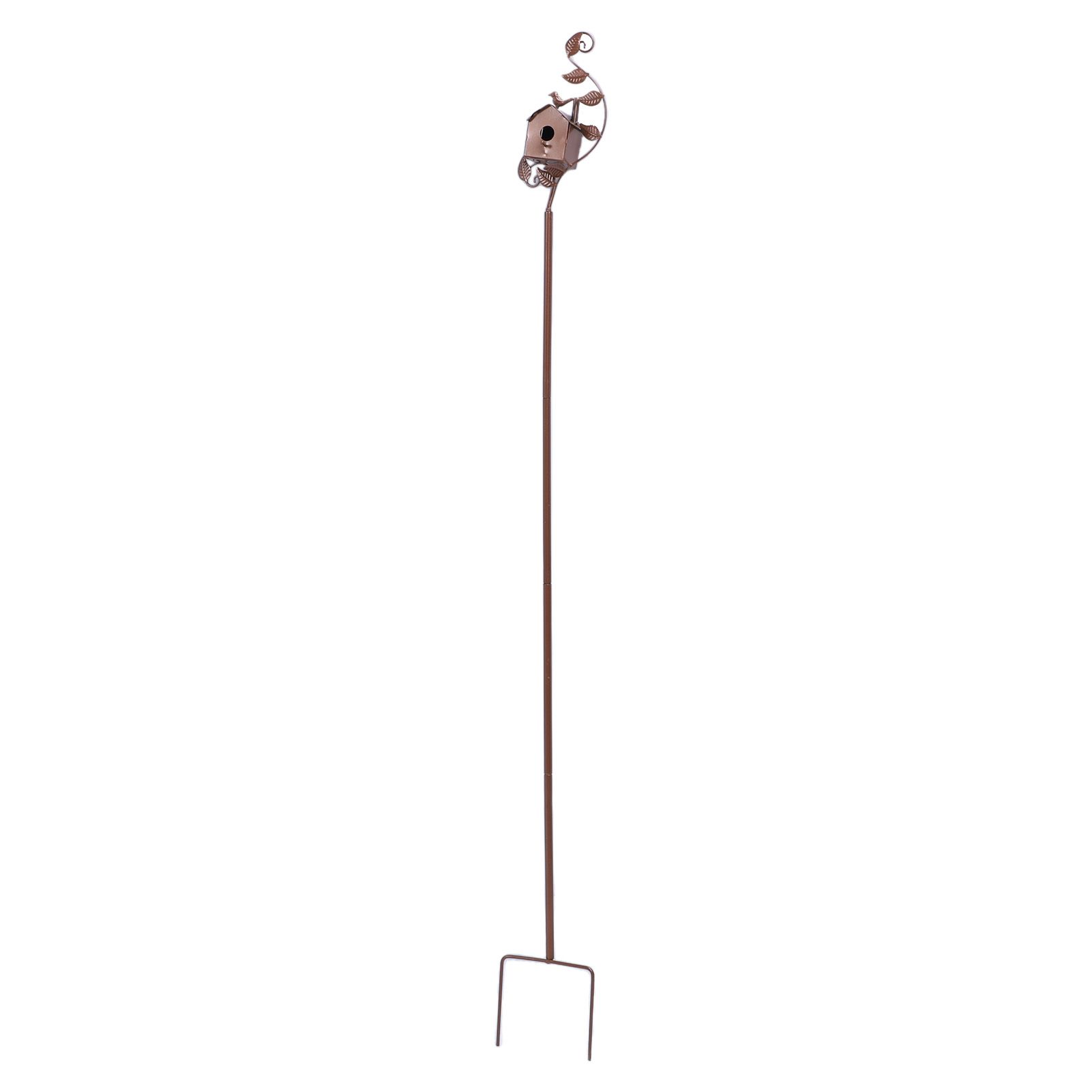 Metal Bird House with Poles Outdoor Metal Bird House Stake Birdhouses Garden view 8