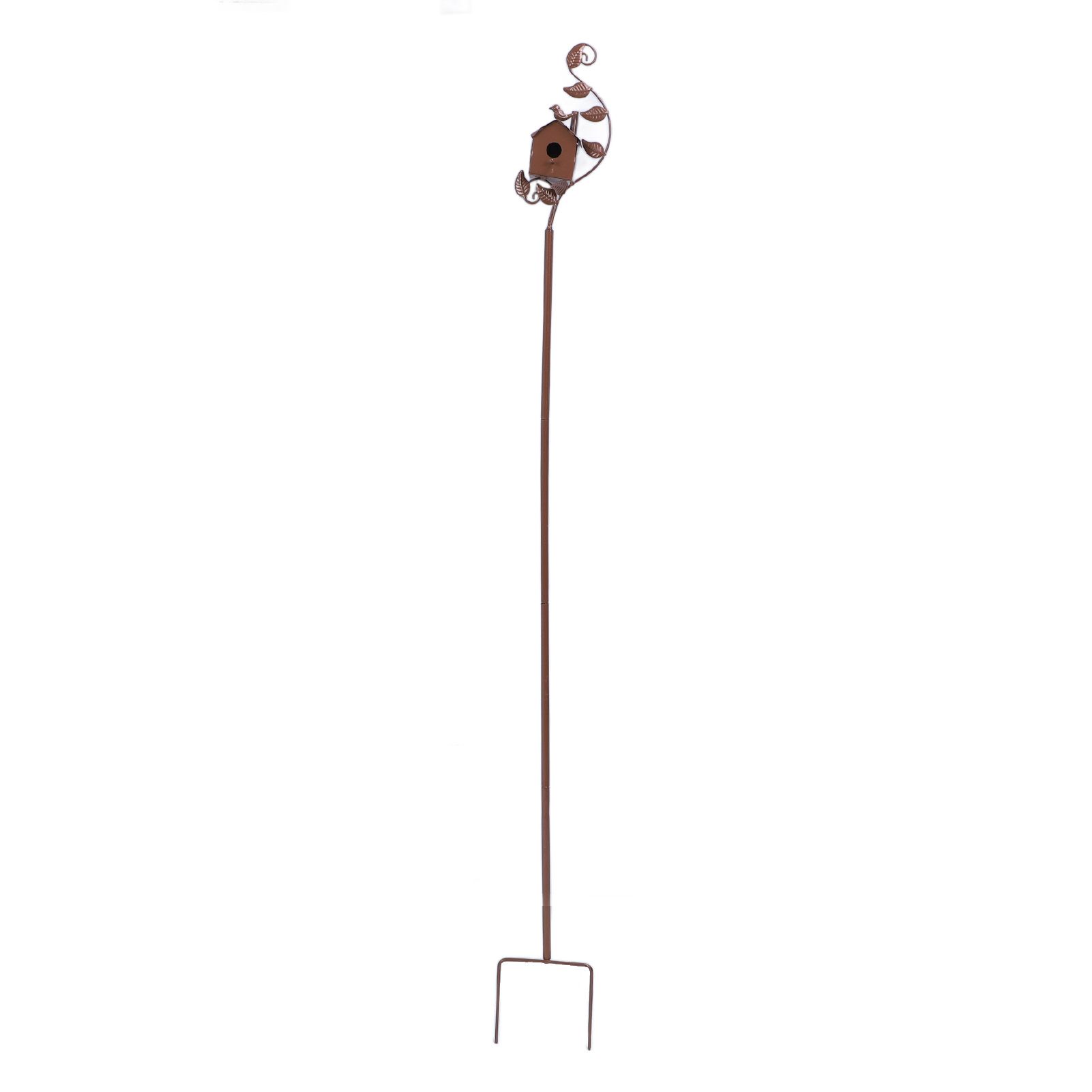 Metal Bird House with Poles Outdoor Metal Bird House Stake Birdhouses Garden view 9