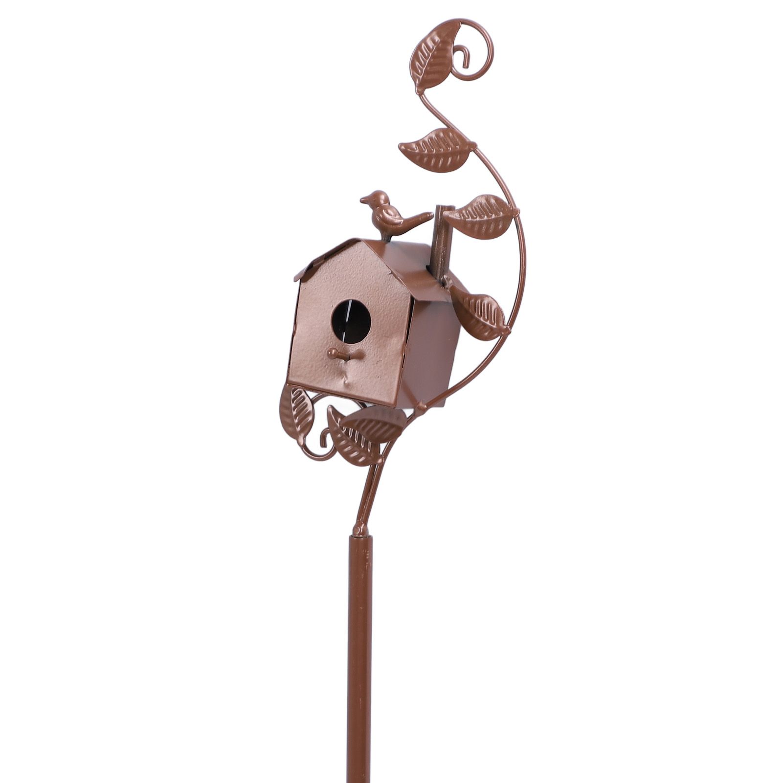 Metal Bird House with Poles Outdoor Metal Bird House Stake Birdhouses Garden view 11