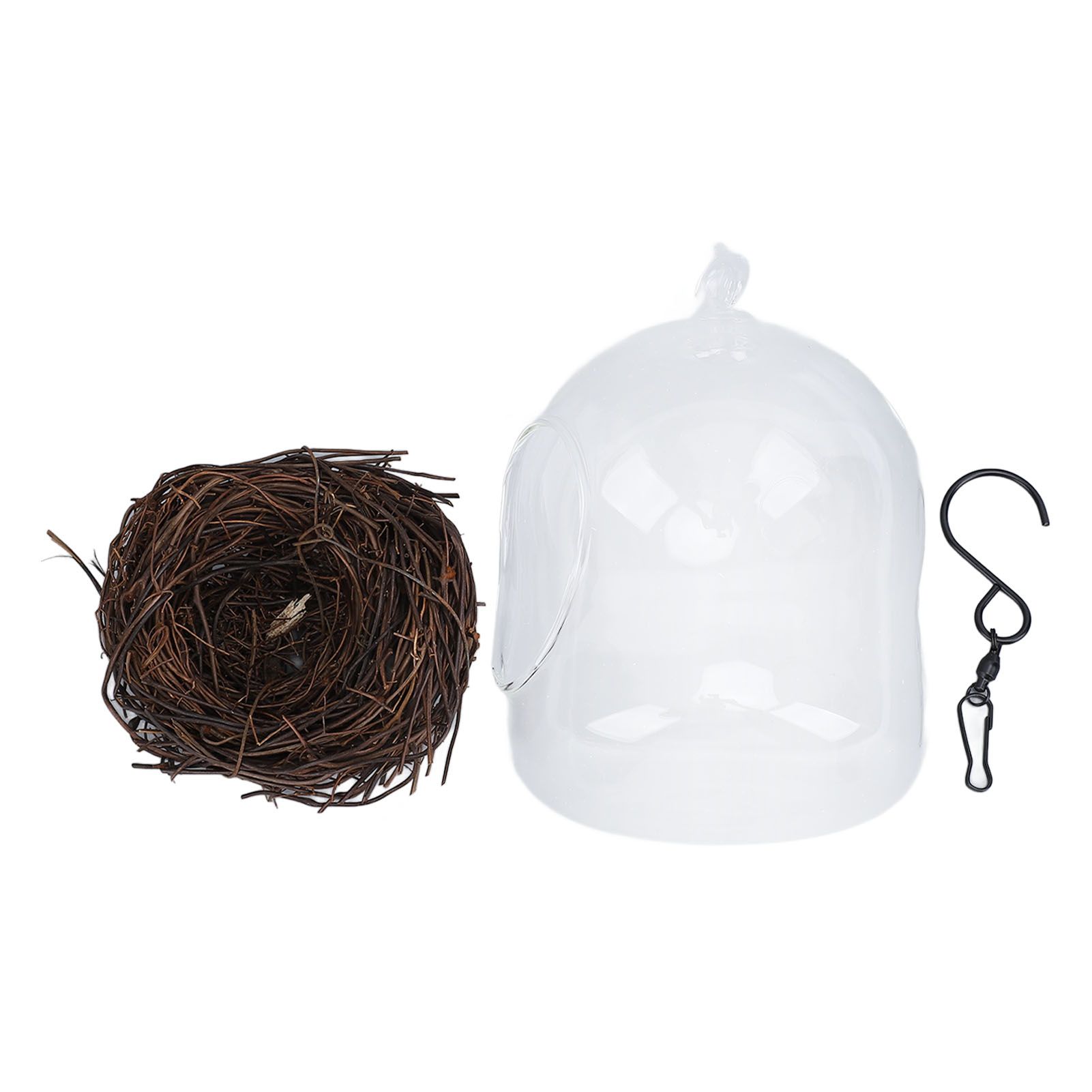 Bird House Rainproof Transparent Bird Nest Hanging Hummingbird House with Hook view 3