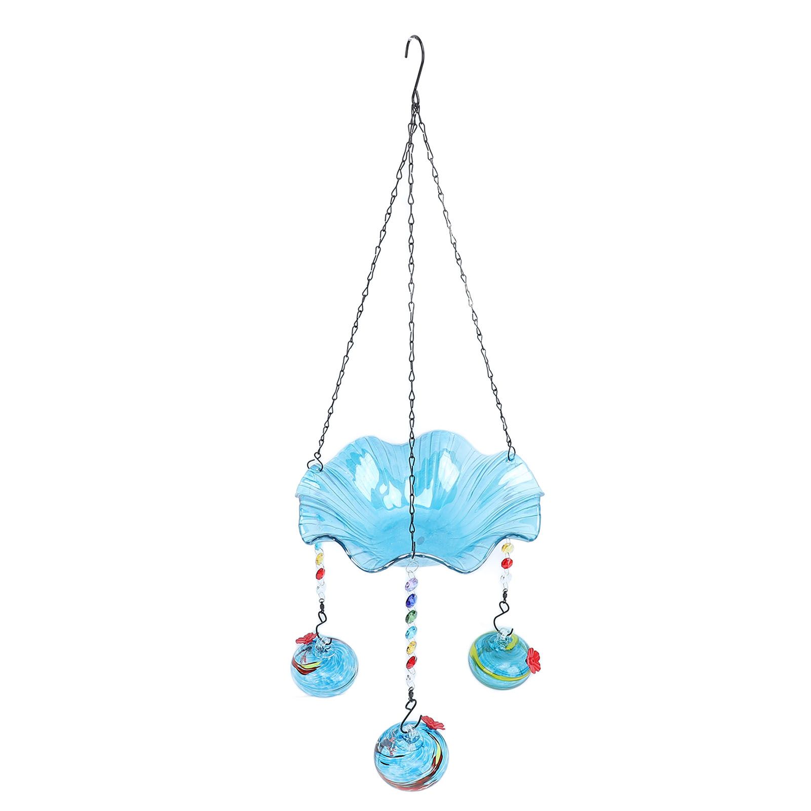 Hummingbird Feeder Bird Bath for Outdoors 2 In 1 Hanging Solar Bird Bath view 4