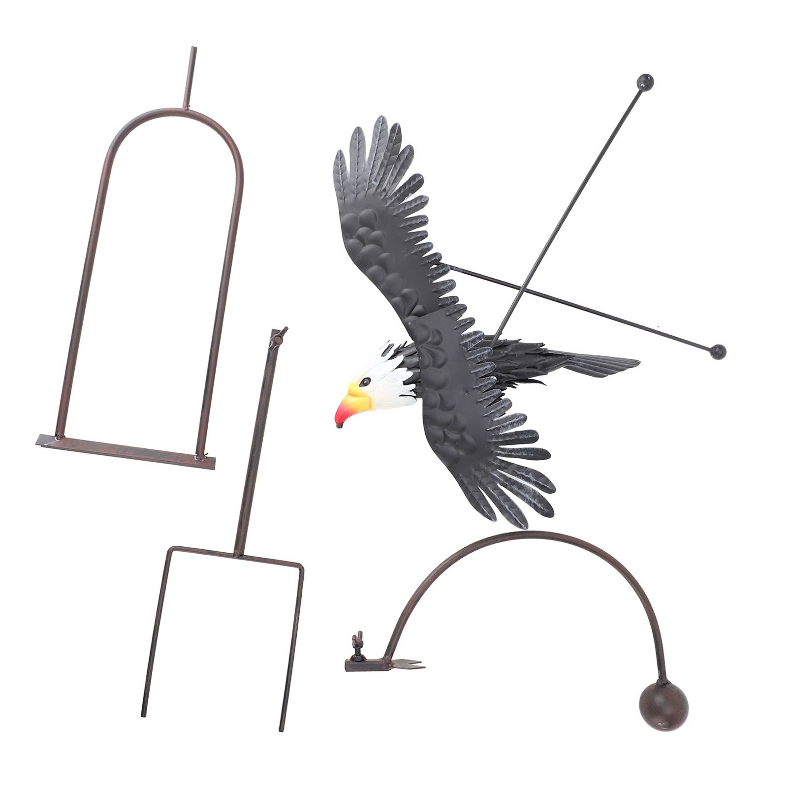 Bald Eagle Garden Ornament Balancing Bird Rocker Wind Sculpture Handcrafted view 4