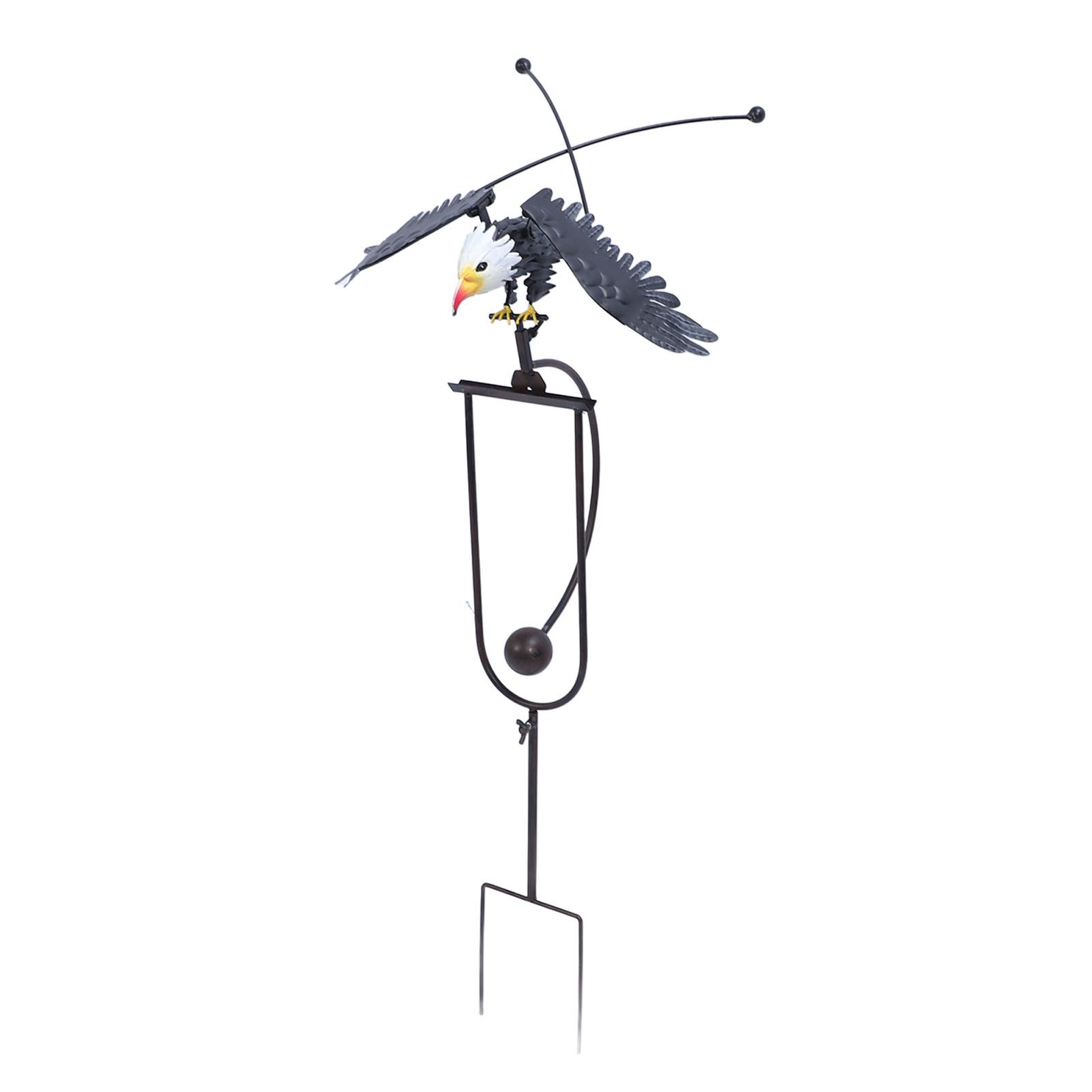 Bald Eagle Garden Ornament Balancing Bird Rocker Wind Sculpture Handcrafted view 9
