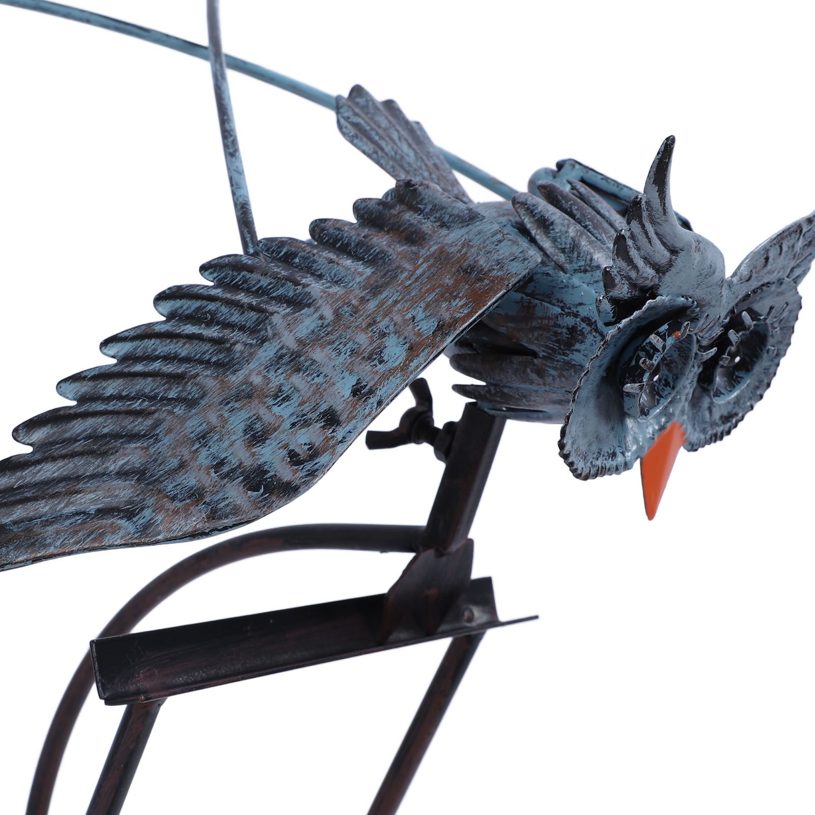 Outdoor Owl Stake Iron Simulated Handmade with Flexible Joints Owl Lawn Decor view 2