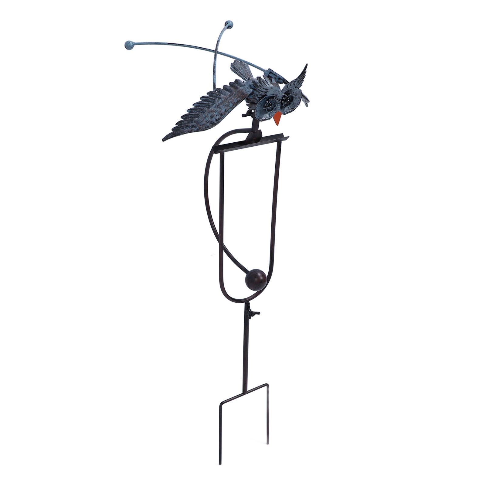 Outdoor Owl Stake Iron Simulated Handmade with Flexible Joints Owl Lawn Decor view 6