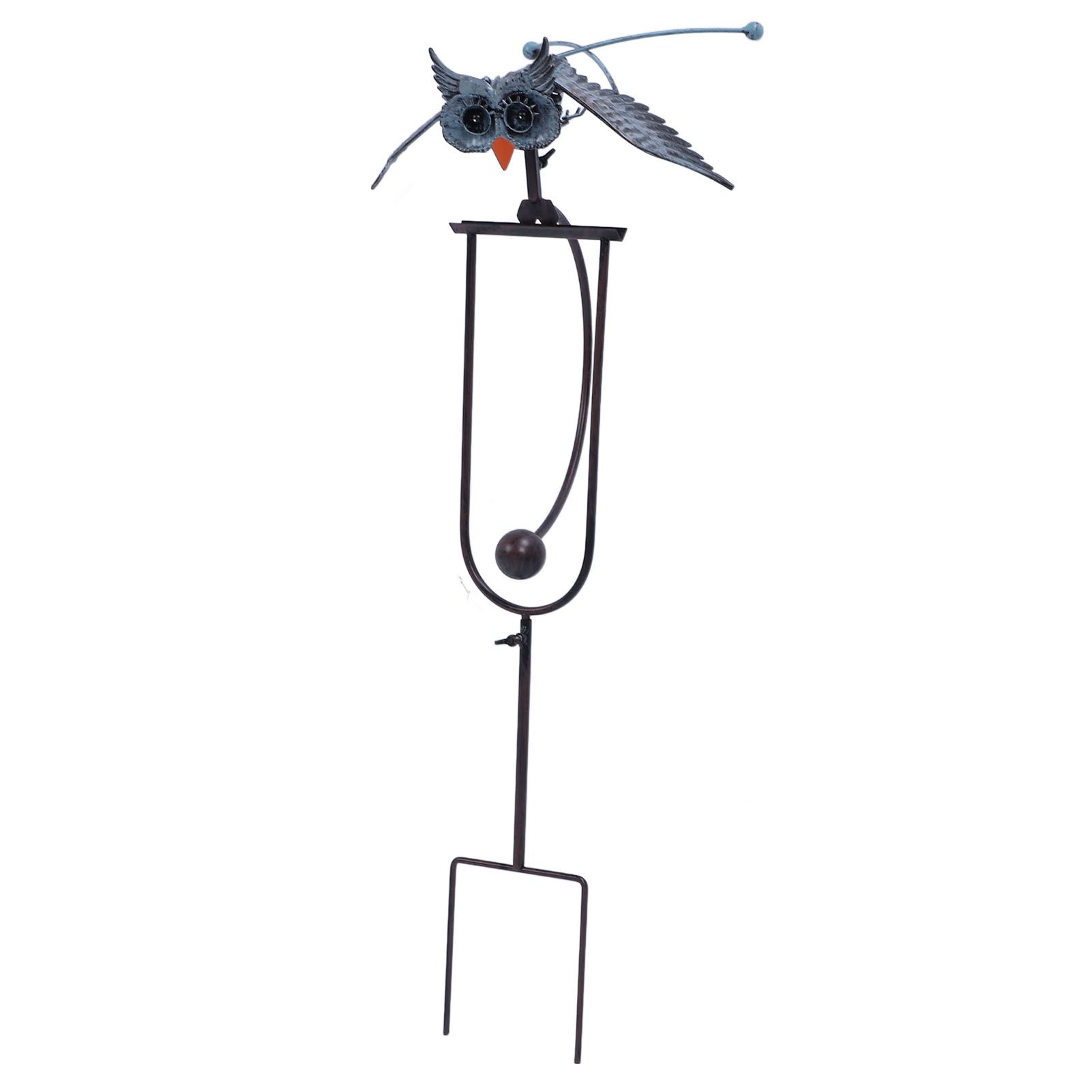 Outdoor Owl Stake Iron Simulated Handmade with Flexible Joints Owl Lawn Decor view 8
