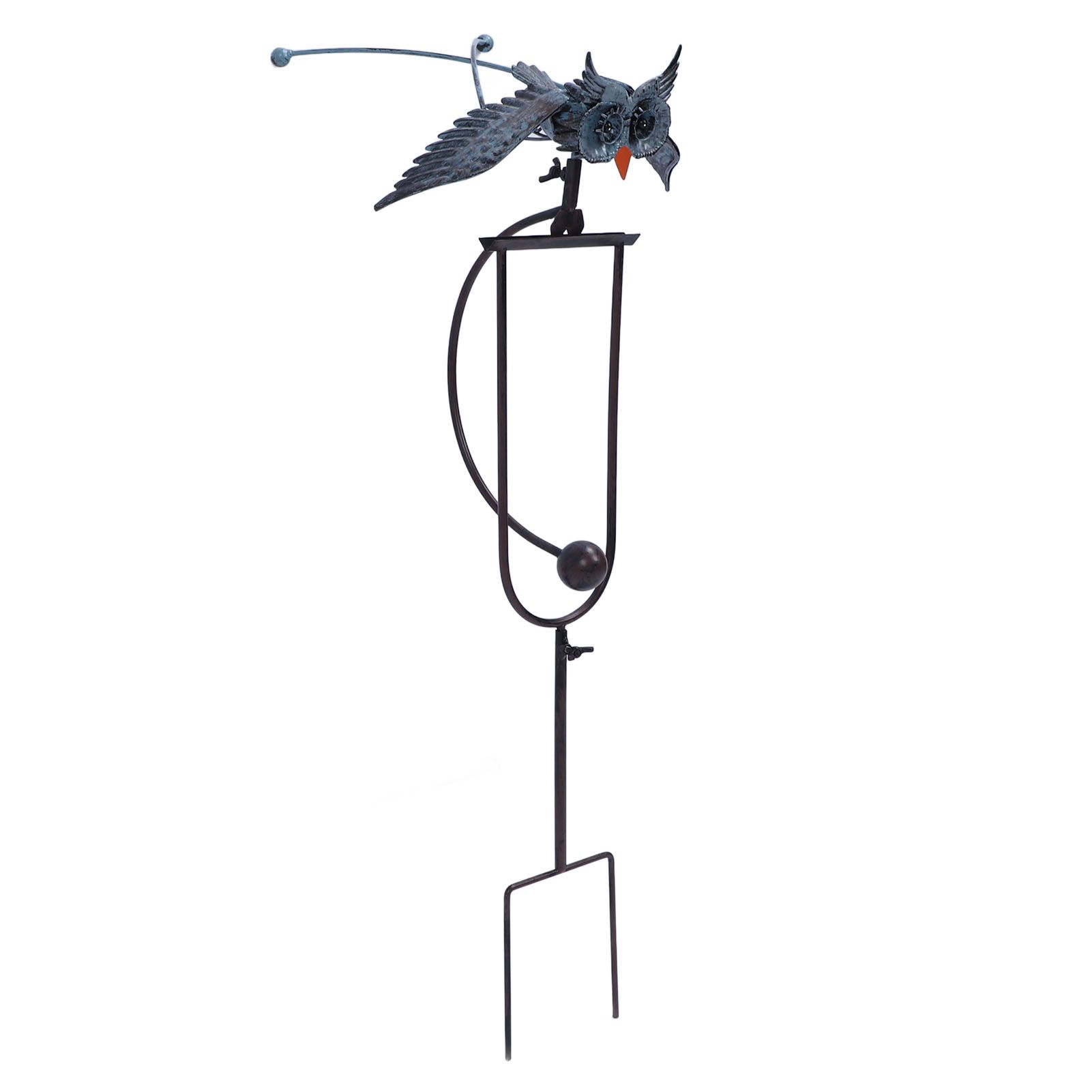 Outdoor Owl Stake Iron Simulated Handmade with Flexible Joints Owl Lawn Decor view 9