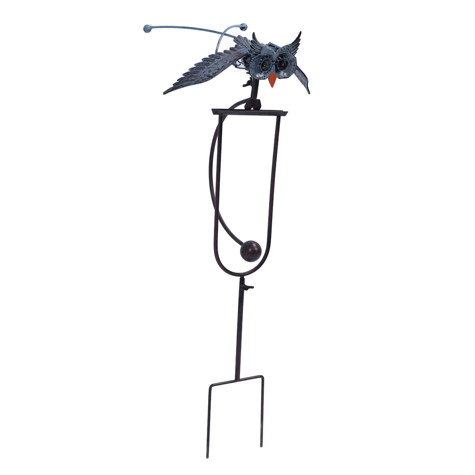 Outdoor Owl Stake Iron Simulated Handmade with Flexible Joints Owl Lawn Decor view 11
