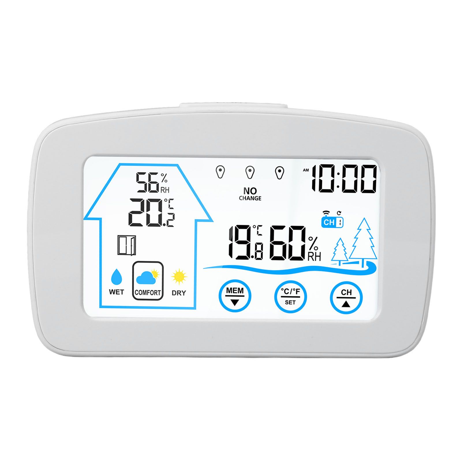 Wireless Hygrometer Thermometer Backlight Touchscreen Button Weather Forecast view 10
