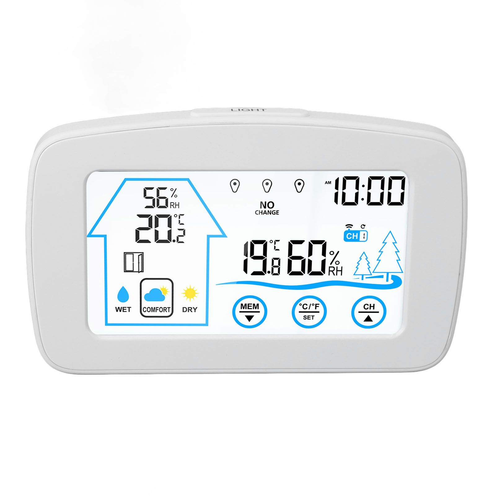 Wireless Hygrometer Thermometer Backlight Touchscreen Button Weather Forecast view 12