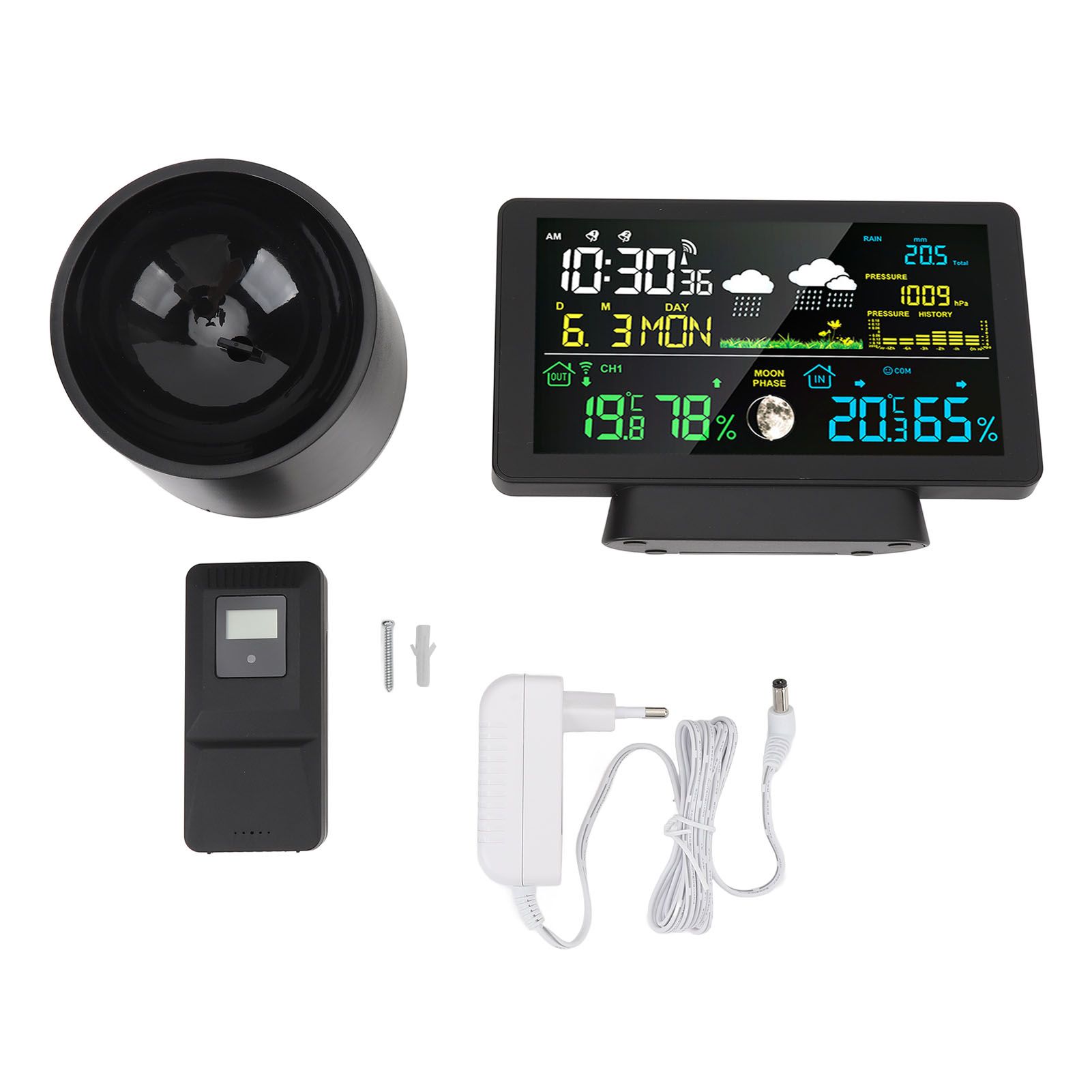 Digital Weather Clock Home Wireless Indoor Outdoor Temperature Alarm Clock view 3