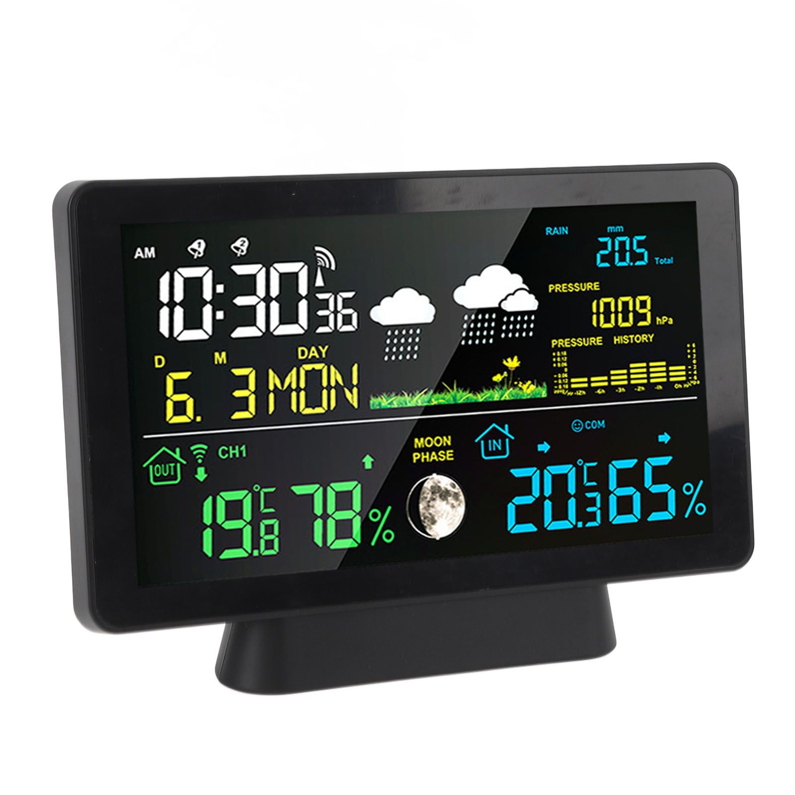 Digital Weather Clock Home Wireless Indoor Outdoor Temperature Alarm Clock view 6