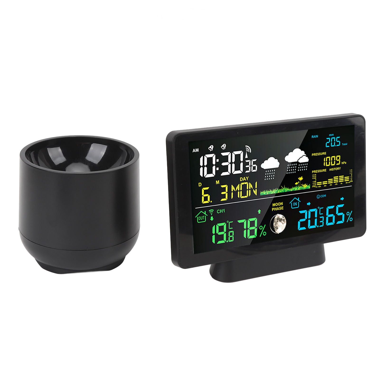 Digital Weather Clock Home Wireless Indoor Outdoor Temperature Alarm Clock view 8