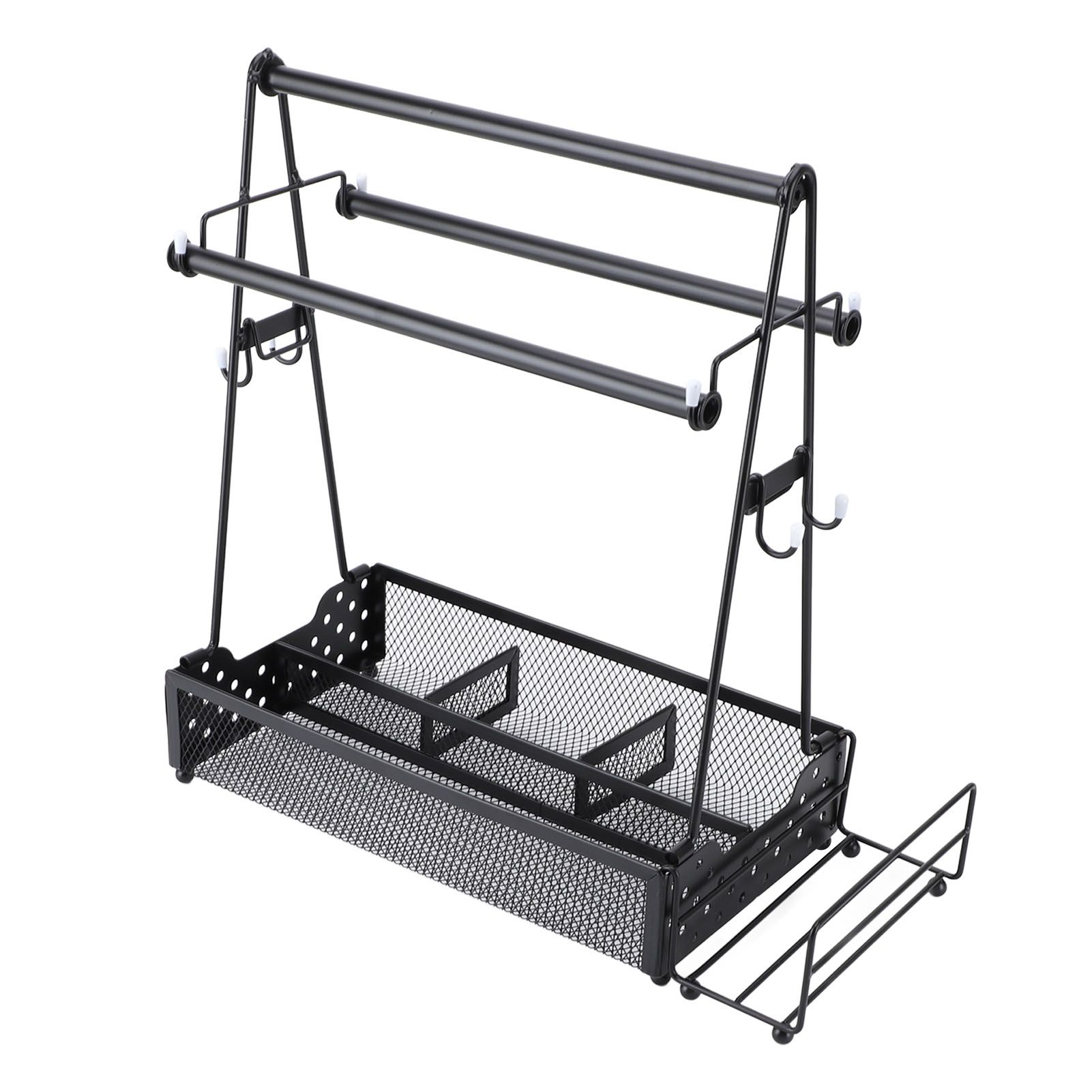 Bbq Condiment Holder With Paper Towel and Napkin Holder Metal Mesh Condiment