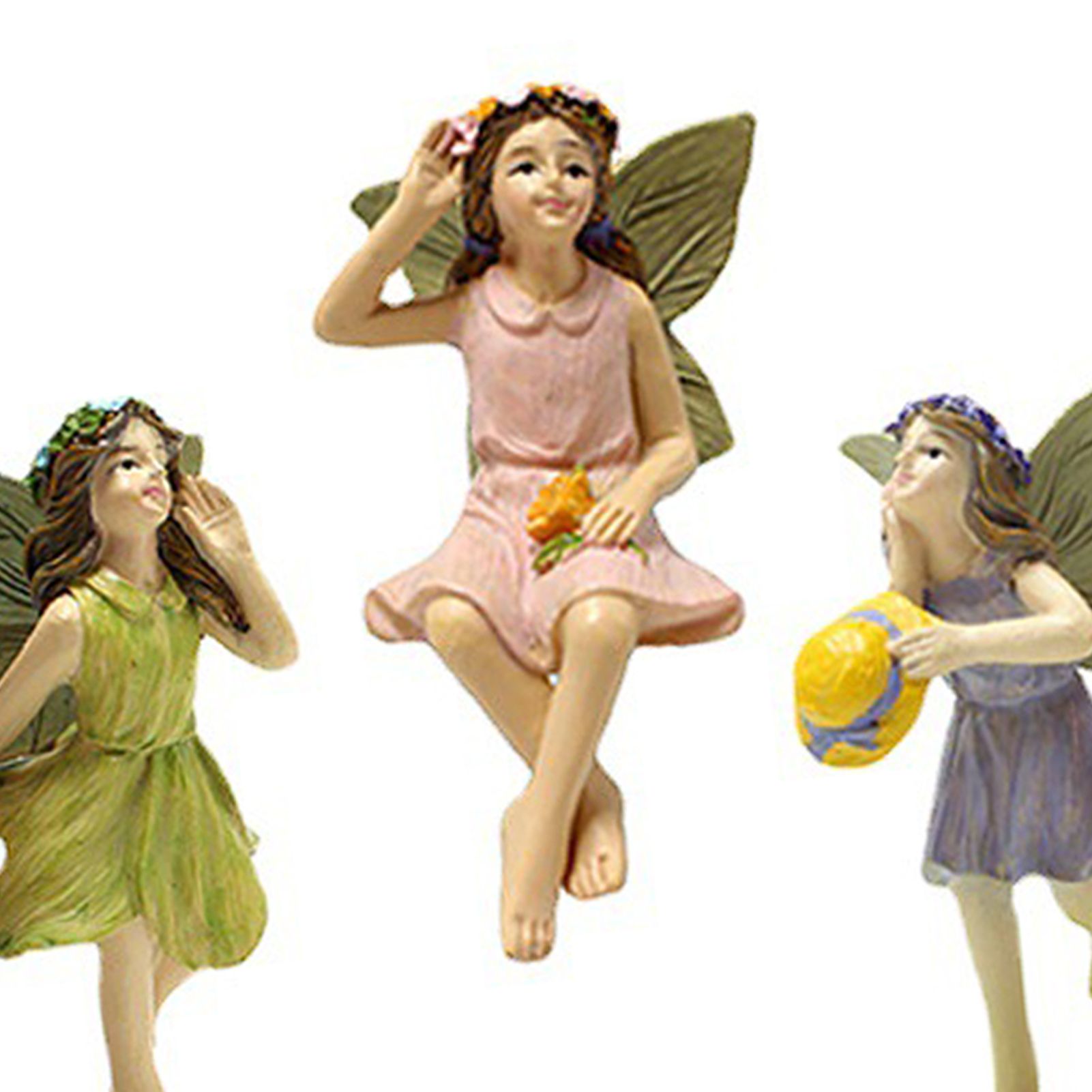 5PCS Miniature Fairies Figurines Synthetic Resin Mini Flower Fairy Sculpture view 5