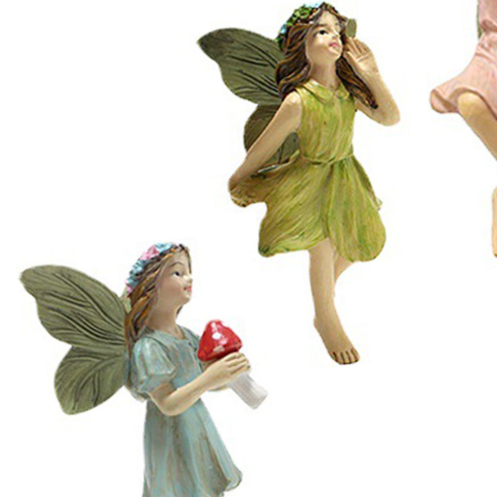 5PCS Miniature Fairies Figurines Synthetic Resin Mini Flower Fairy Sculpture view 7
