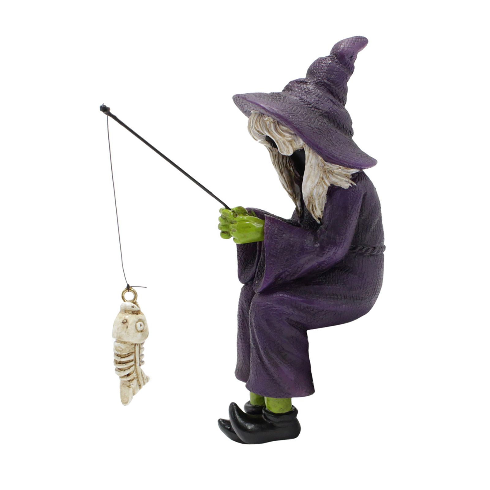 Witch Fishing Statue Resin Garden Microscopic Craft Sculpture Festival Witch view 4