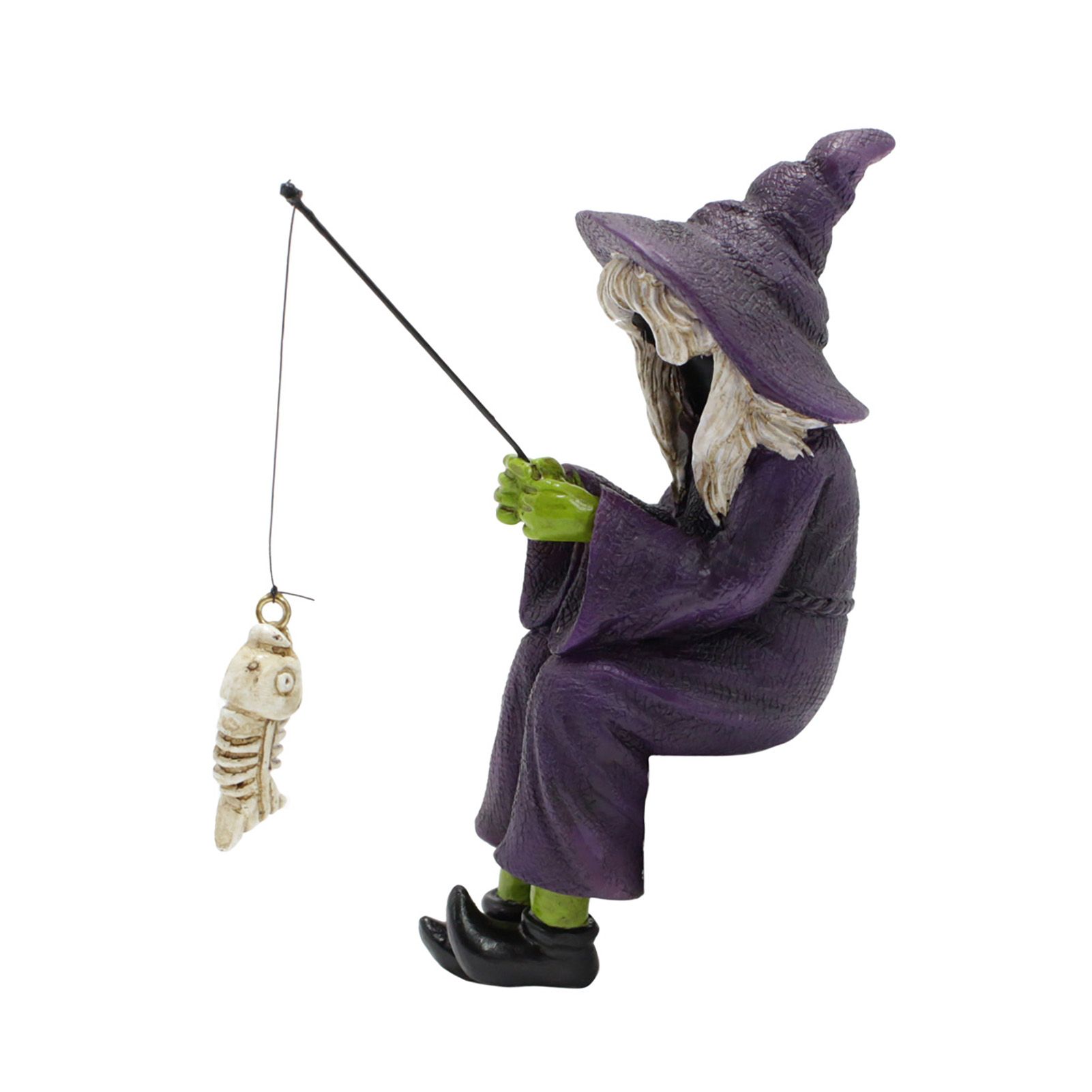 Witch Fishing Statue Resin Garden Microscopic Craft Sculpture Festival Witch view 6