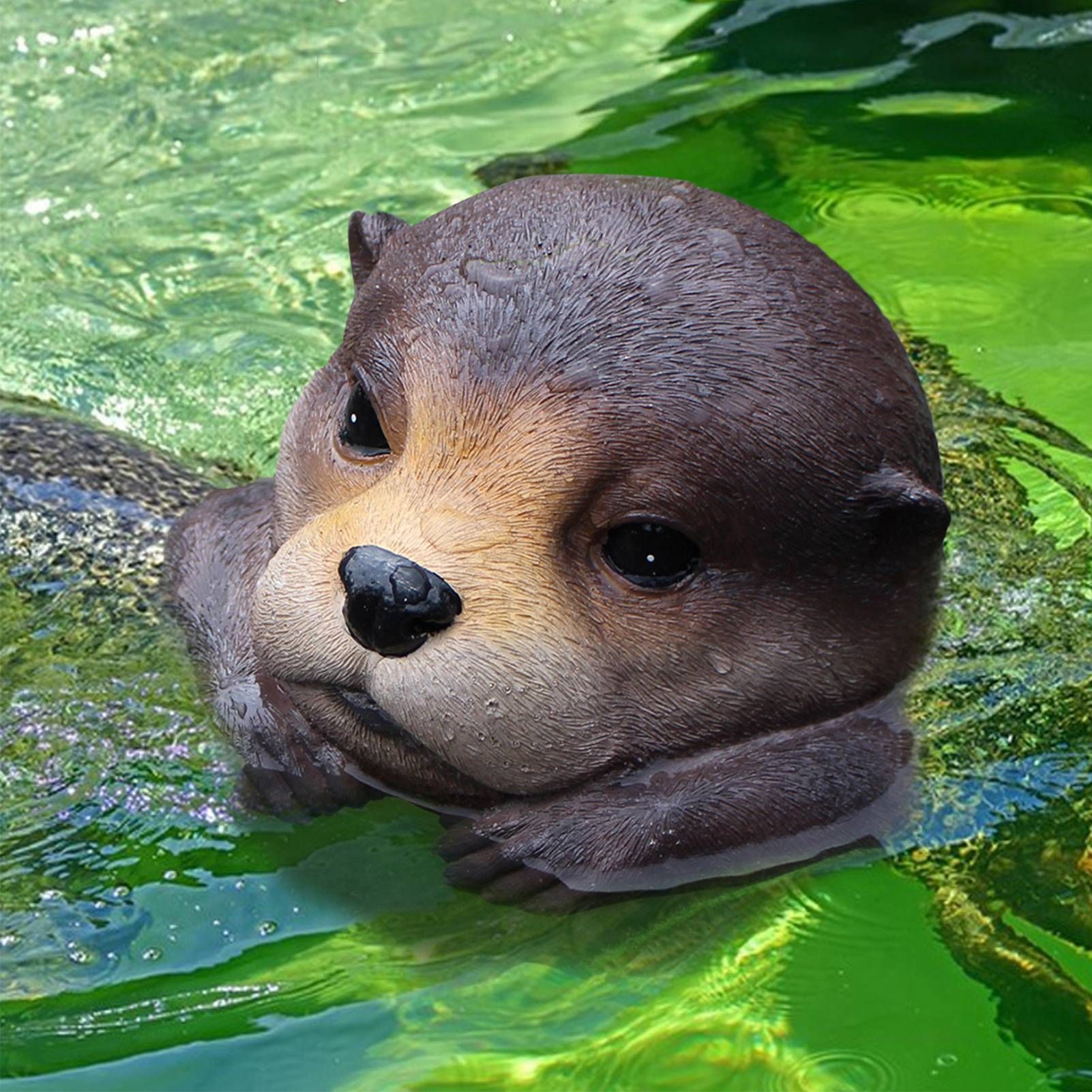 Floating Otter Decor Outdoor Pond Ornaments Waterproof Resin Realistic view 9