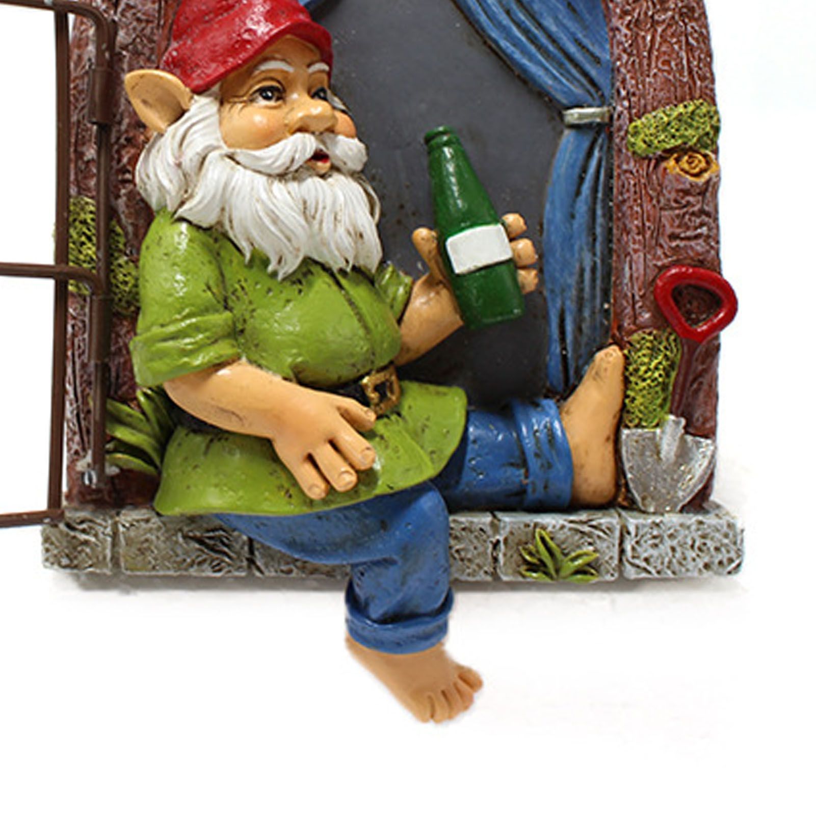Gnome Tree Hugger Resin Elf Out The Door Tree Hugger Funny Garden Tree view 2