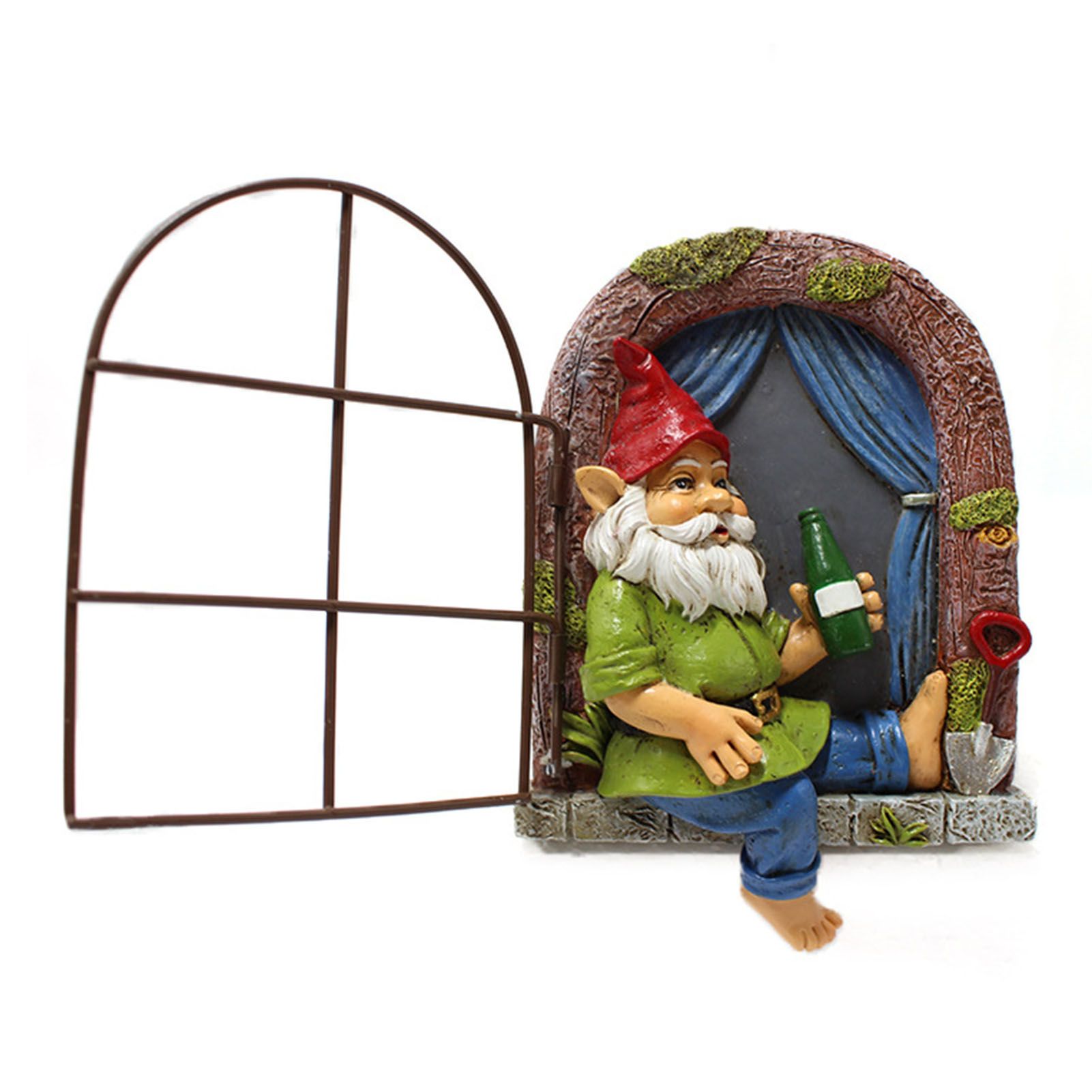 Gnome Tree Hugger Resin Elf Out The Door Tree Hugger Funny Garden Tree view 3