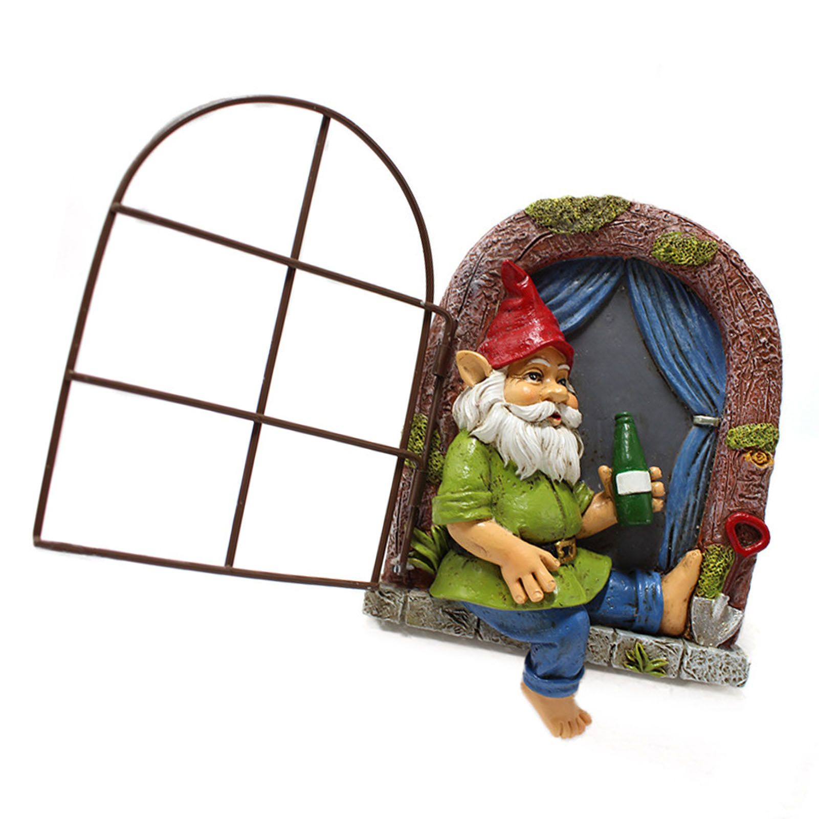 Gnome Tree Hugger Resin Elf Out The Door Tree Hugger Funny Garden Tree view 4