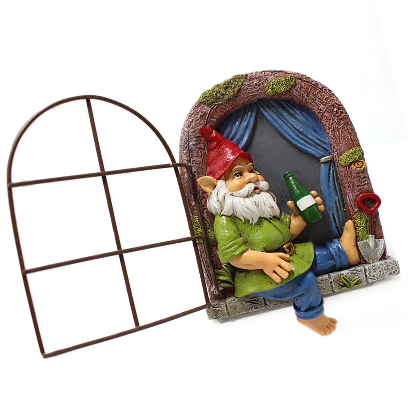 Gnome Tree Hugger Resin Elf Out The Door Tree Hugger Funny Garden Tree view 6