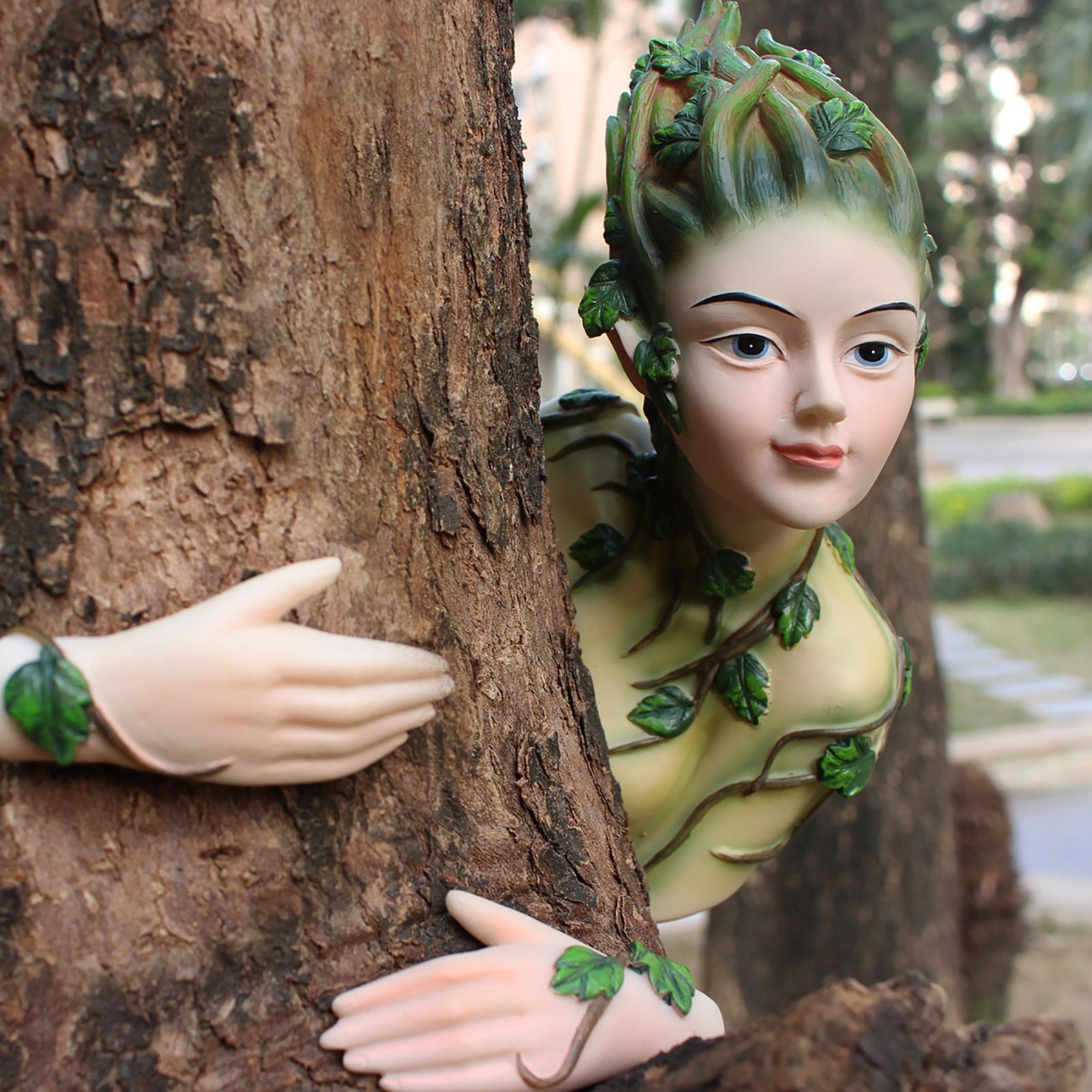 Forest Elves Tree Peeker Yard Decorations Adorable Tree Sculpture Cute Tree view 8