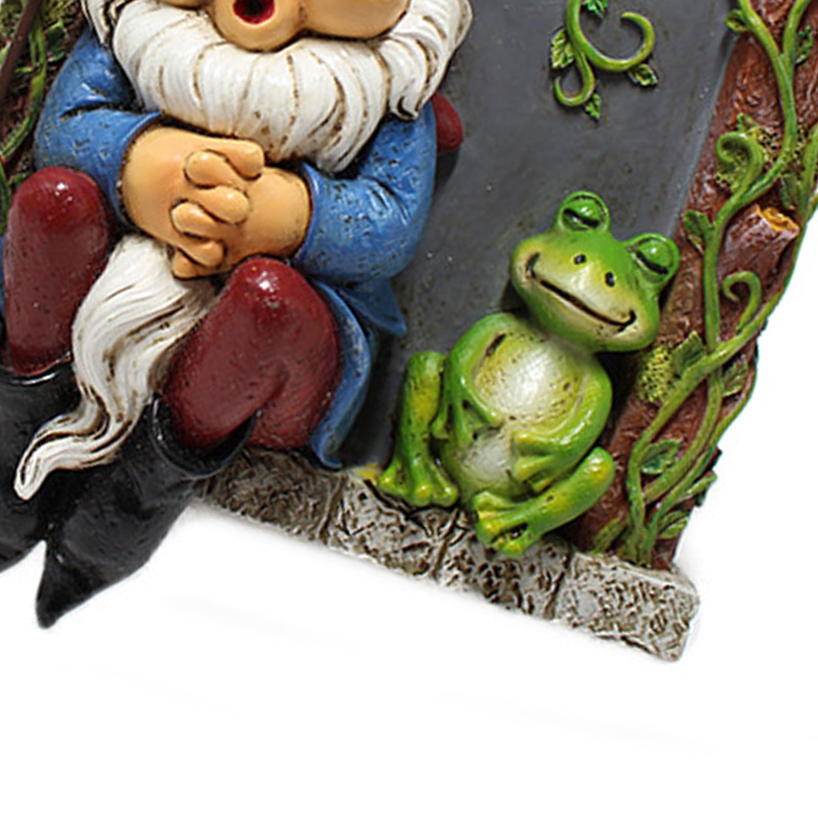 Tree Gnome Statue Sleeping Dwarf and Frog Decoration Outdoor Garden Resin view 5