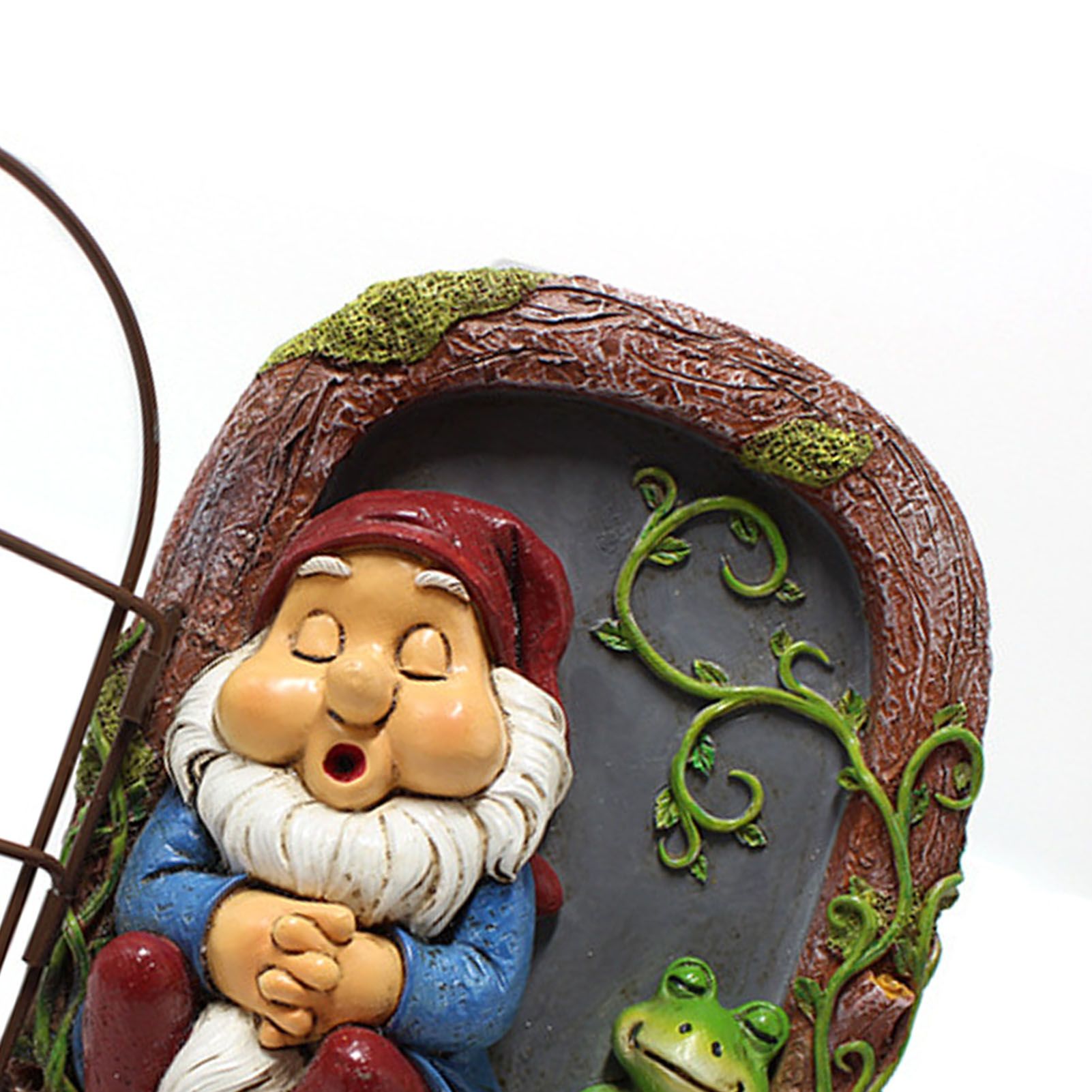 Tree Gnome Statue Sleeping Dwarf and Frog Decoration Outdoor Garden Resin view 7