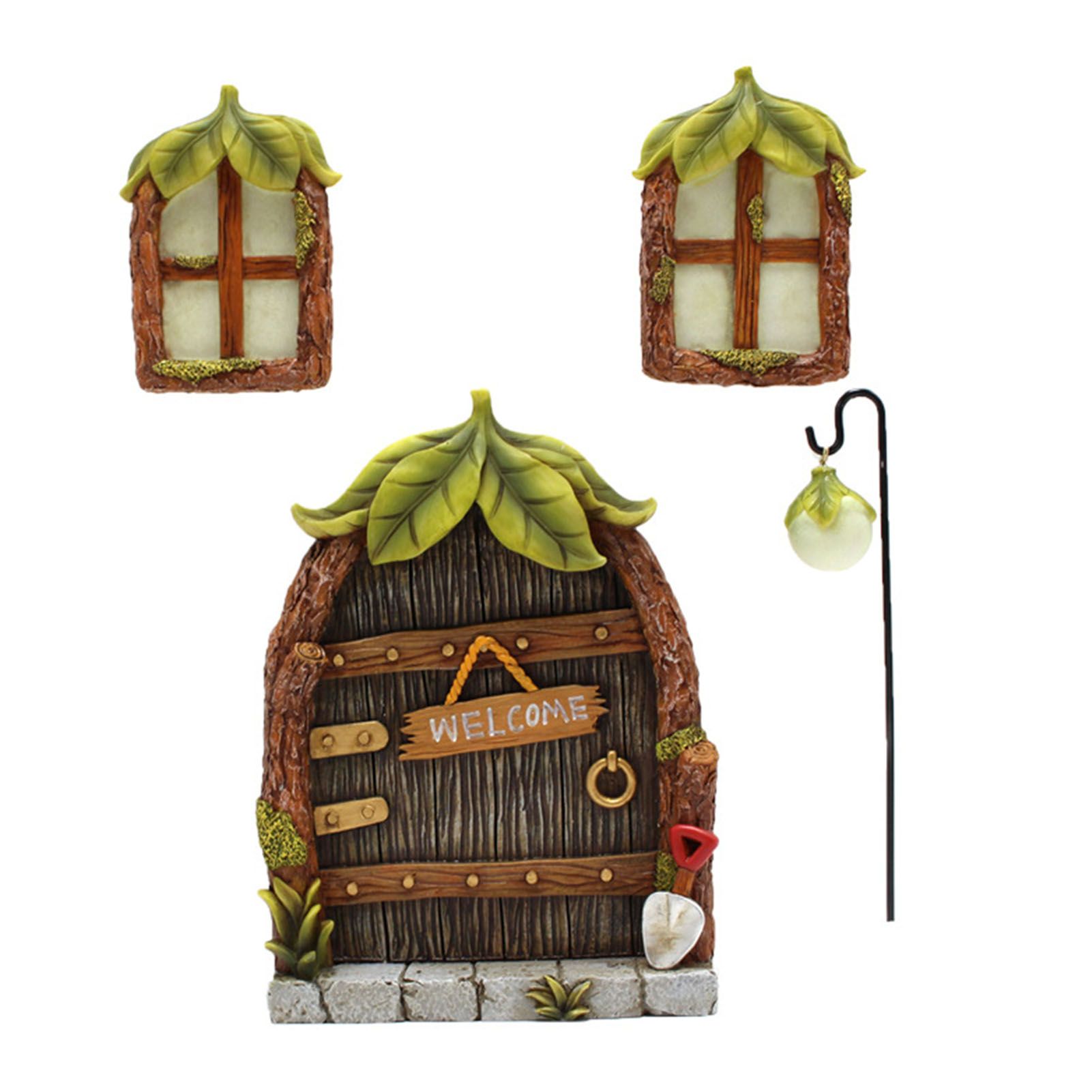 Glow Window Door Decoration for Tree Resin Miniature Garden Lawn Ornament Art view 3