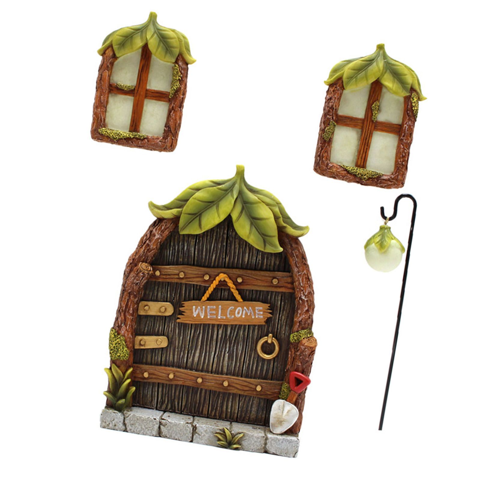 Glow Window Door Decoration for Tree Resin Miniature Garden Lawn Ornament Art view 4