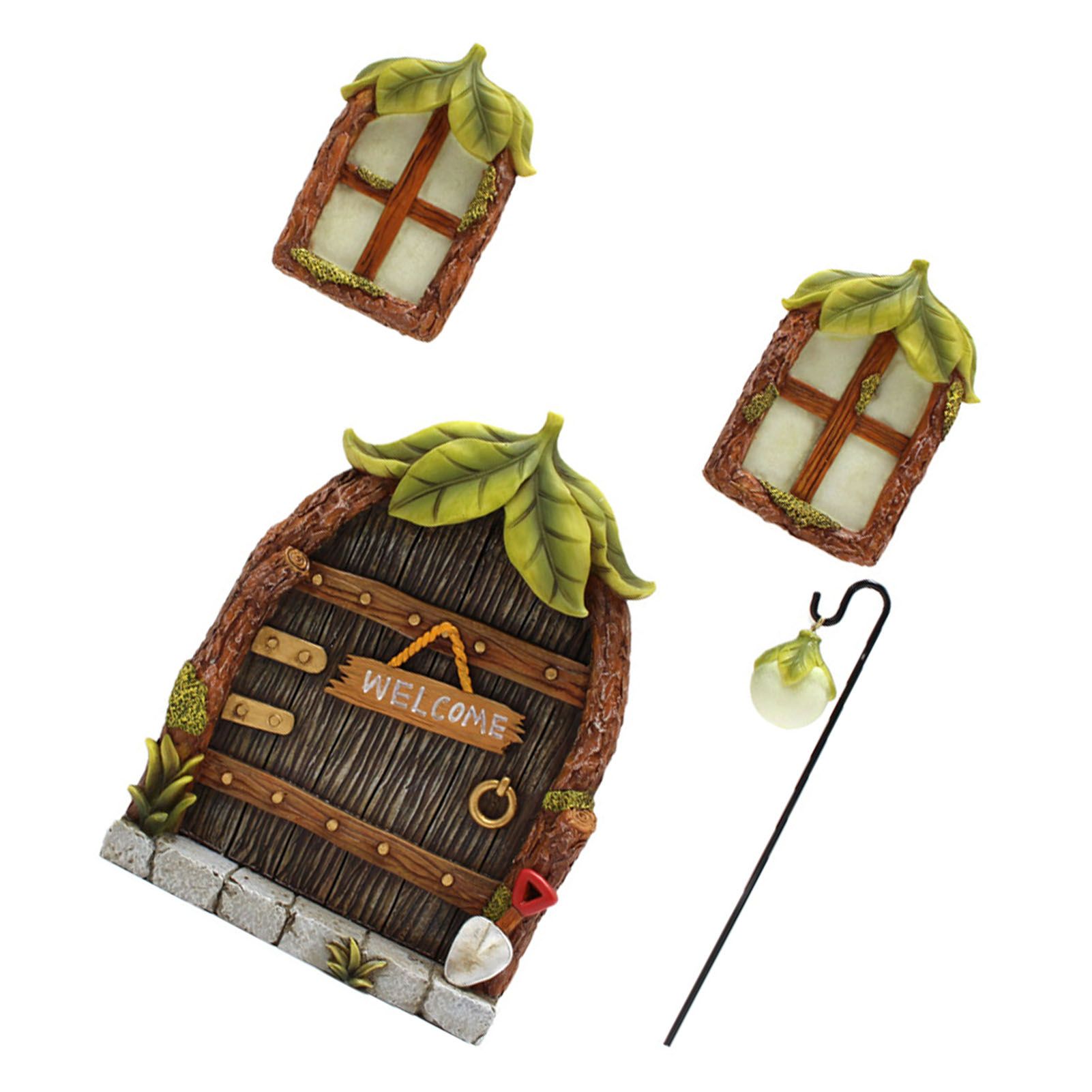 Glow Window Door Decoration for Tree Resin Miniature Garden Lawn Ornament Art view 6