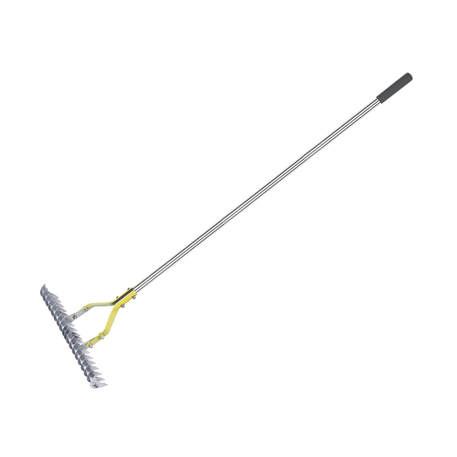 Thatch Rake 15in Wide Stainless Steel High Efficiency Ergonomic Dead Grass view 4