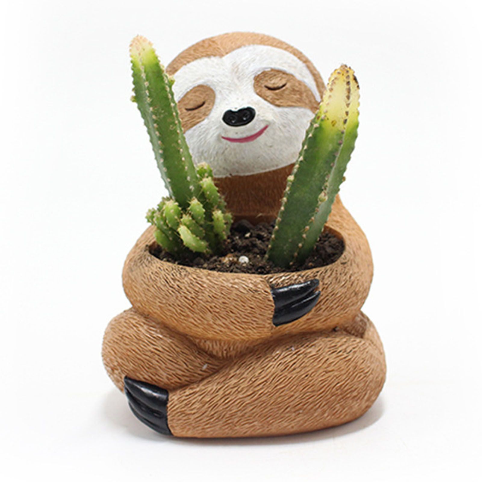Sloth Flower Pot Ornaments Innovative Resin Succulent Pots Planter Desktop view 3