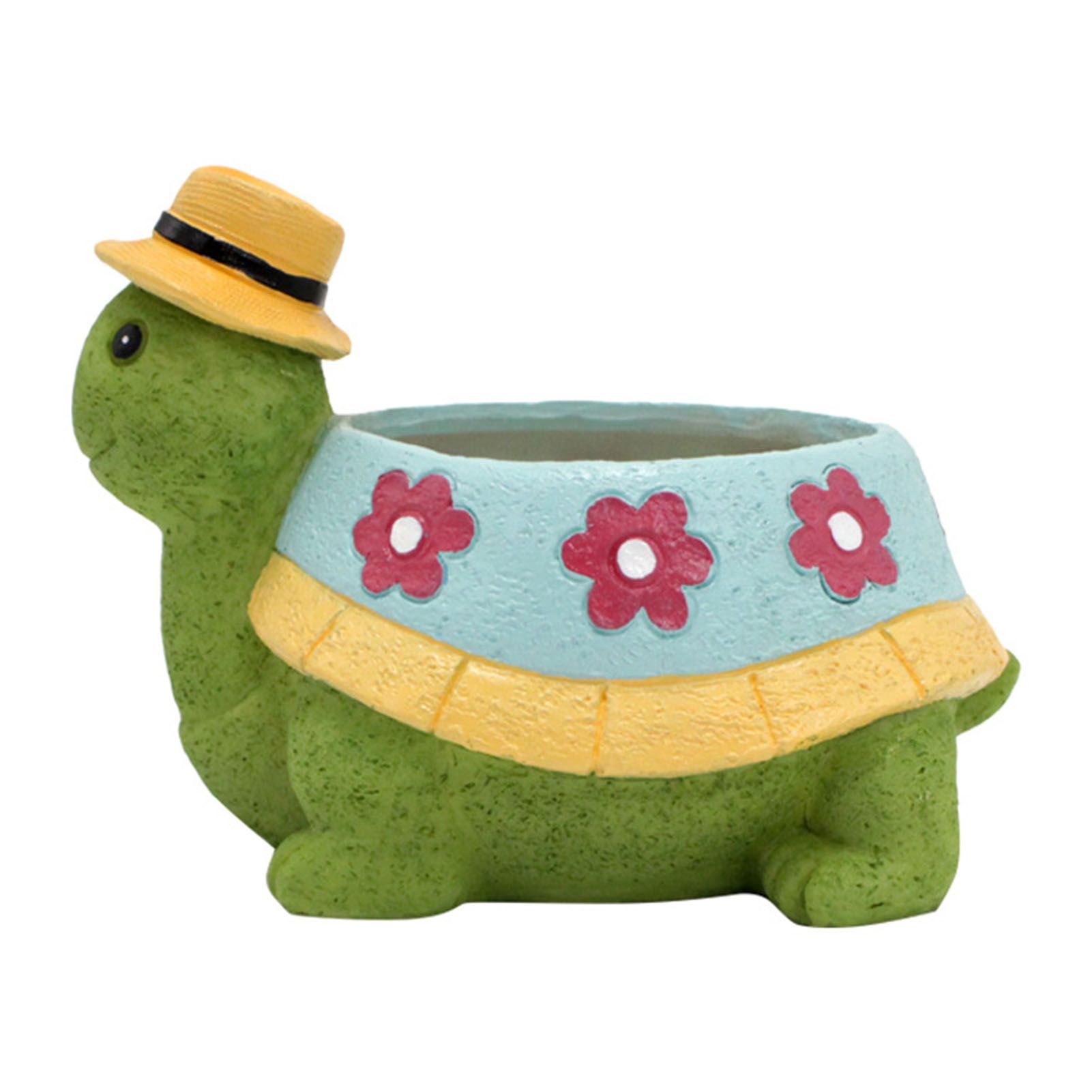 Turtle Planter Cute Animal Landscape Decorative Flower Pot Resin Succulent Pot view 3