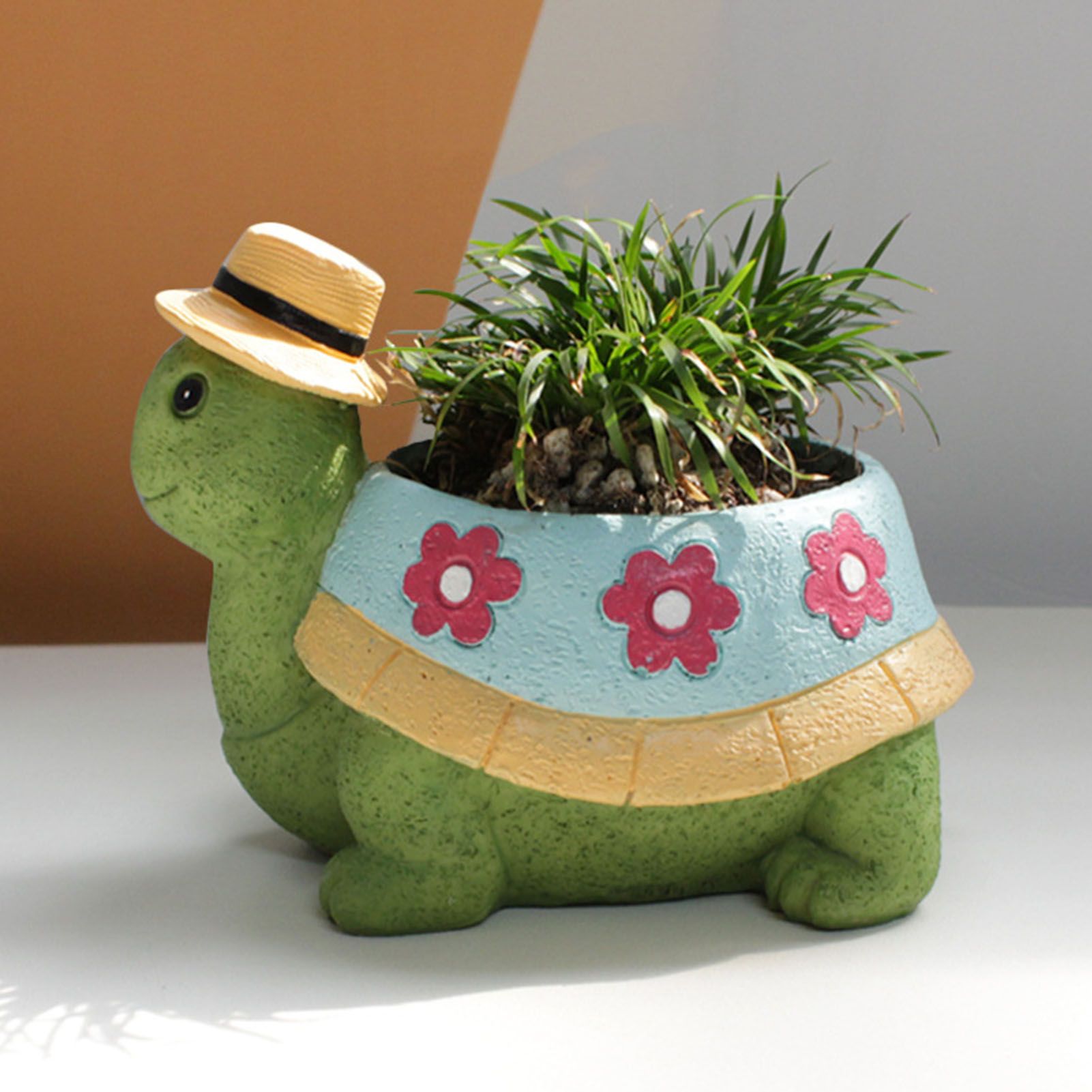 Turtle Planter Cute Animal Landscape Decorative Flower Pot Resin Succulent Pot view 8