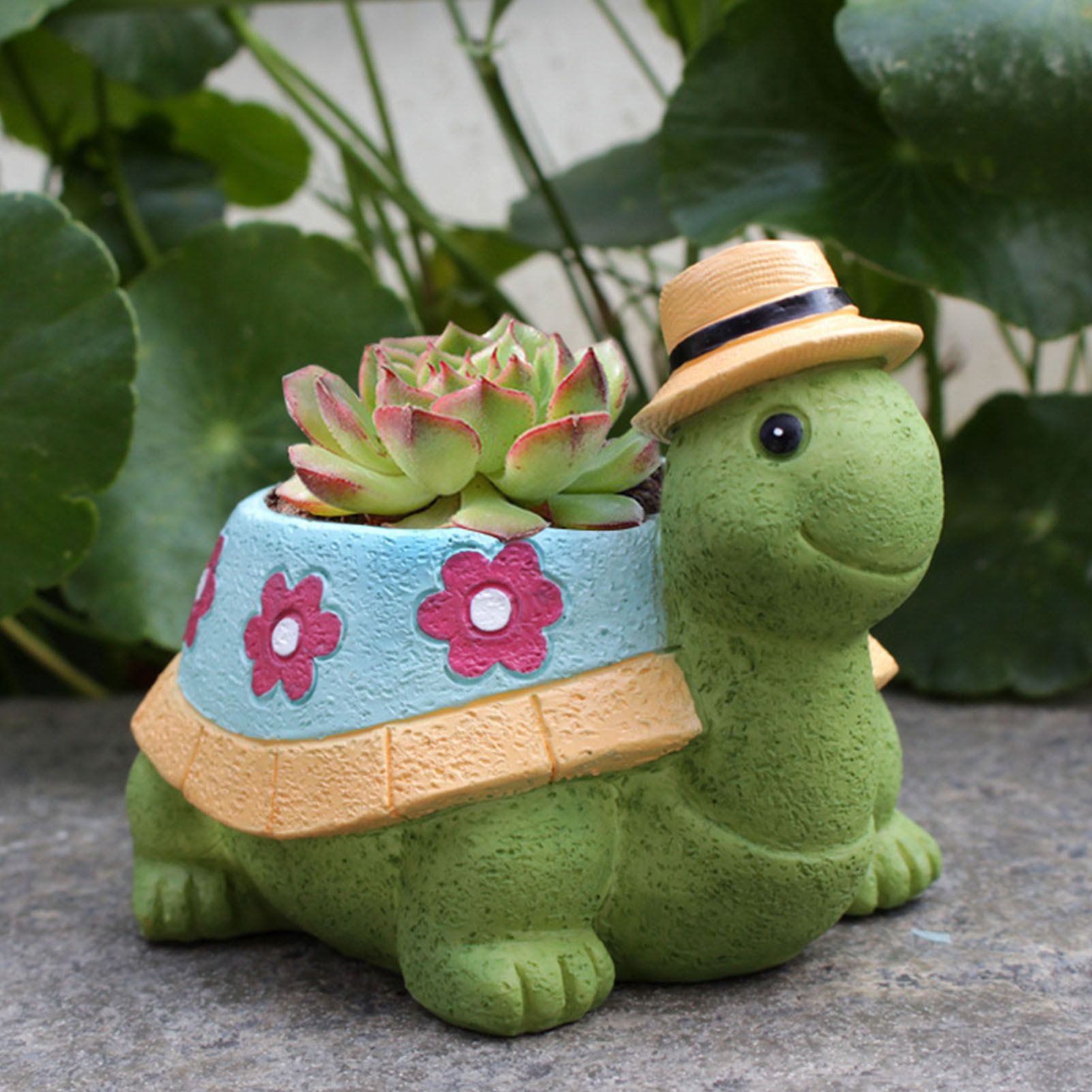 Turtle Planter Cute Animal Landscape Decorative Flower Pot Resin Succulent Pot view 9