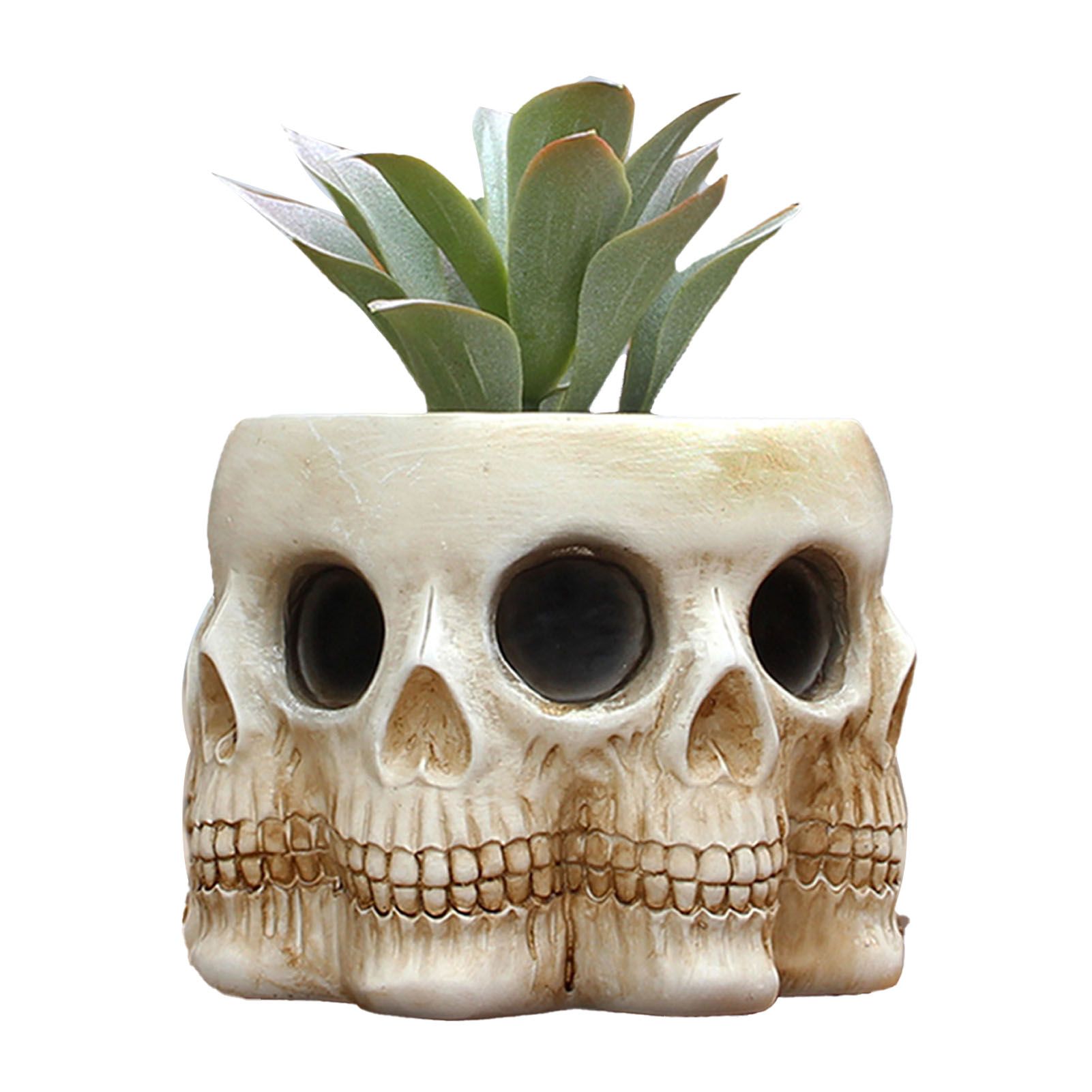 Multifaceted Skull Planter Ornaments Resin Home Garden Horror Skull Decoration view 4