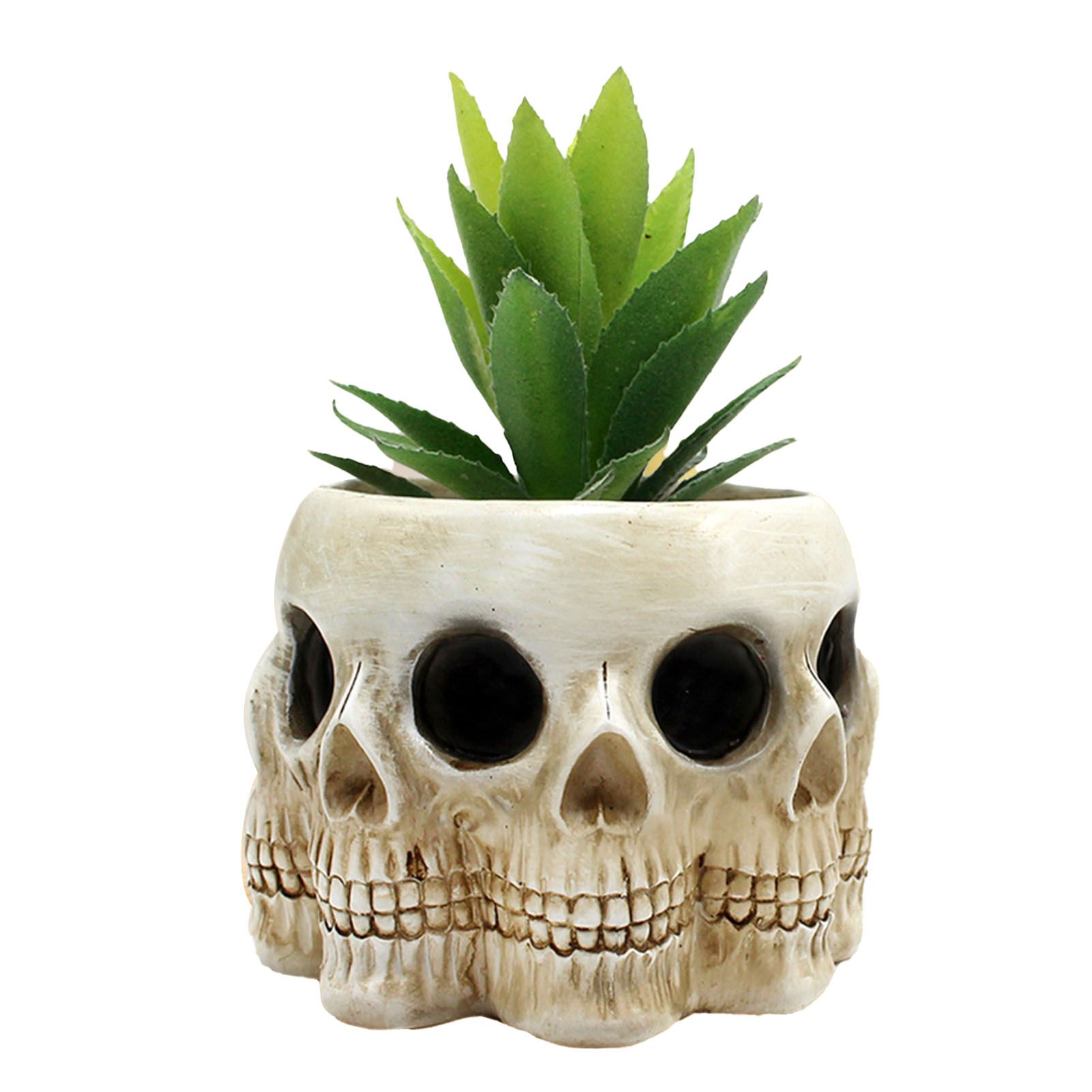Multifaceted Skull Planter Ornaments Resin Home Garden Horror Skull Decoration view 6