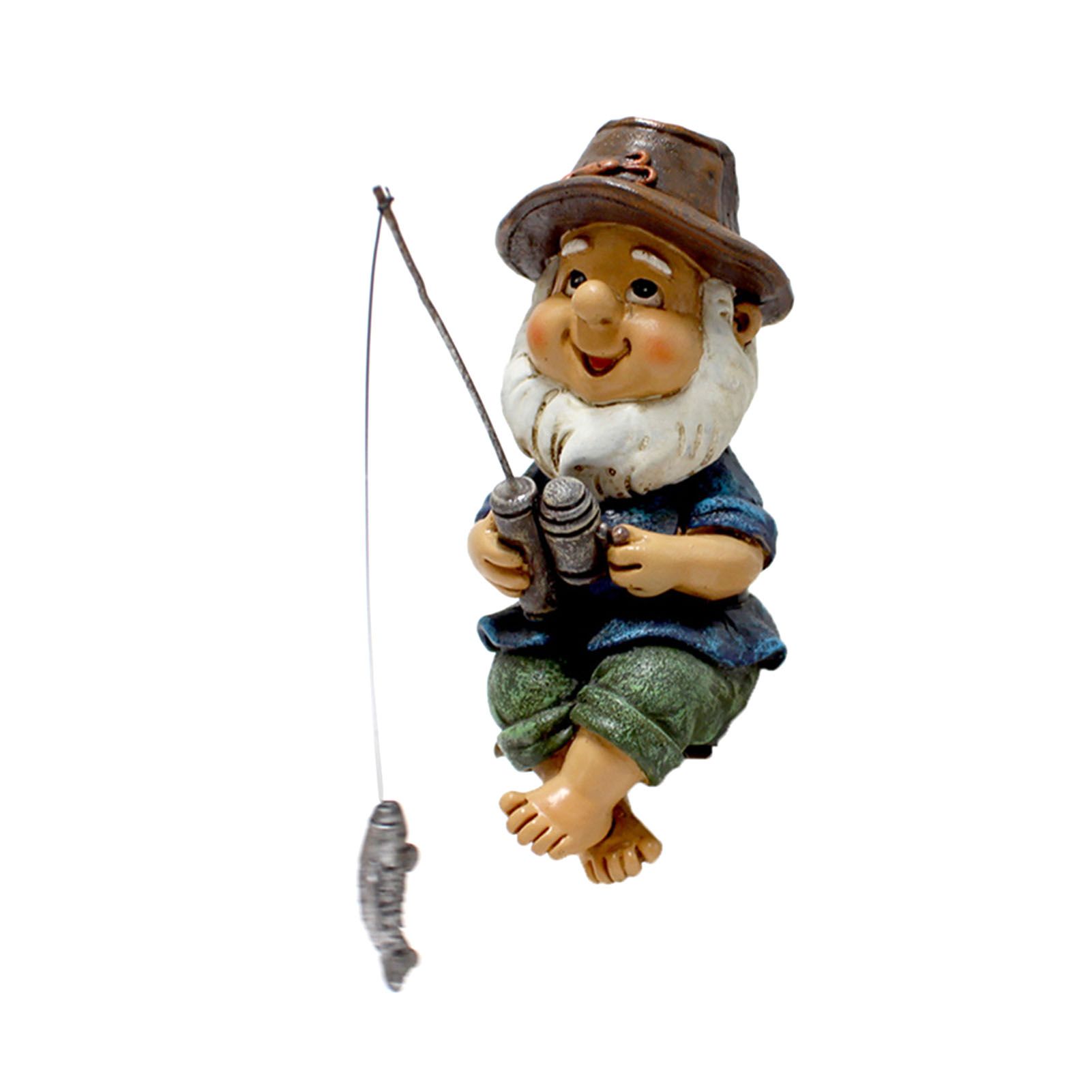 Resin Fishing Gnome Statue Outdoor Garden Micro Landscape Craft Sculpture view 2