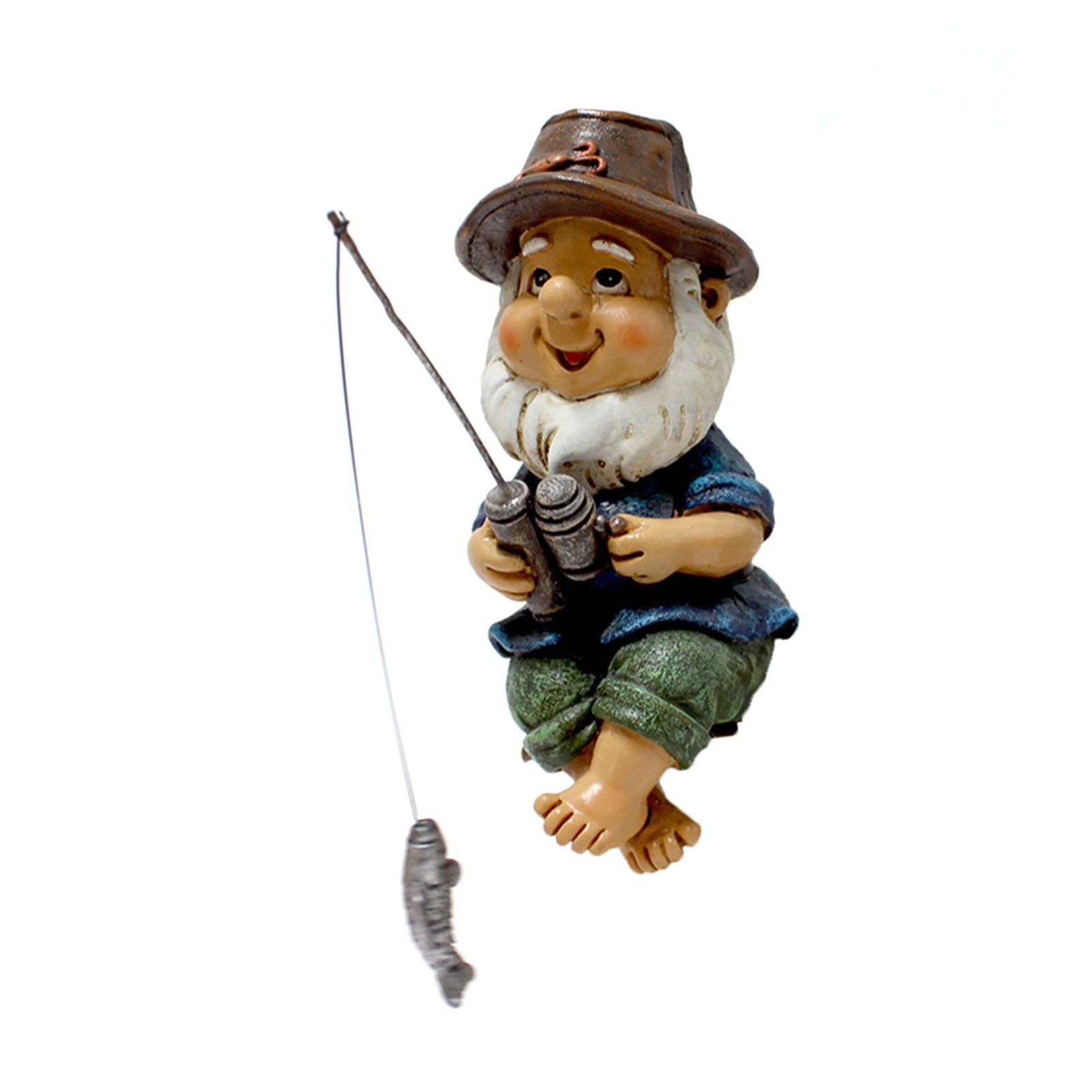 Resin Fishing Gnome Statue Outdoor Garden Micro Landscape Craft Sculpture view 3