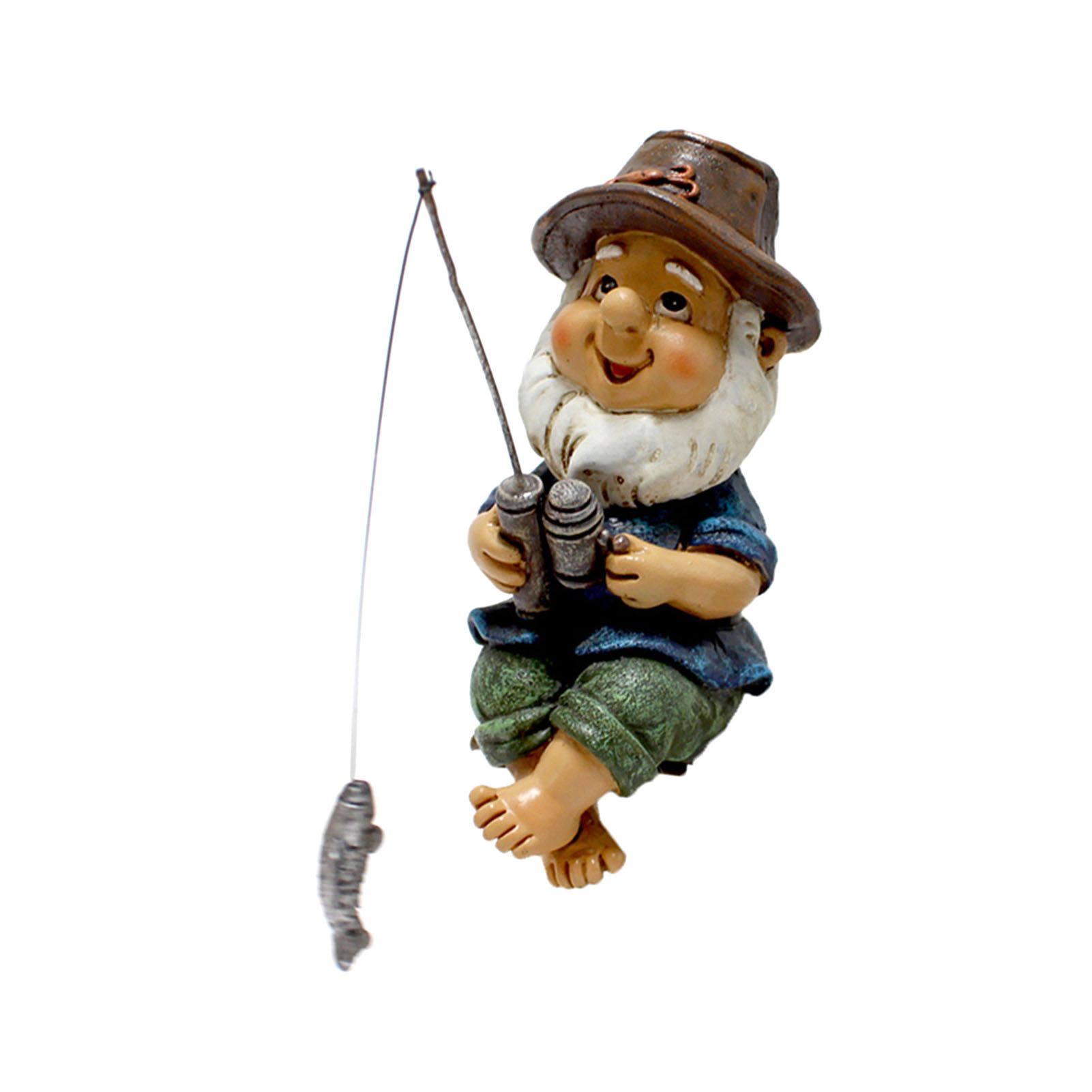 Resin Fishing Gnome Statue Outdoor Garden Micro Landscape Craft Sculpture view 4